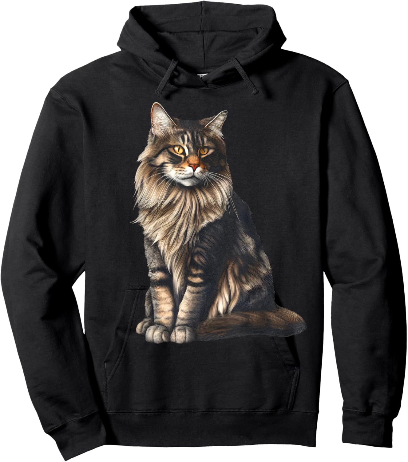 American Forest Cat Maine-Coon Cat Hoodie - Hoodie | Black
