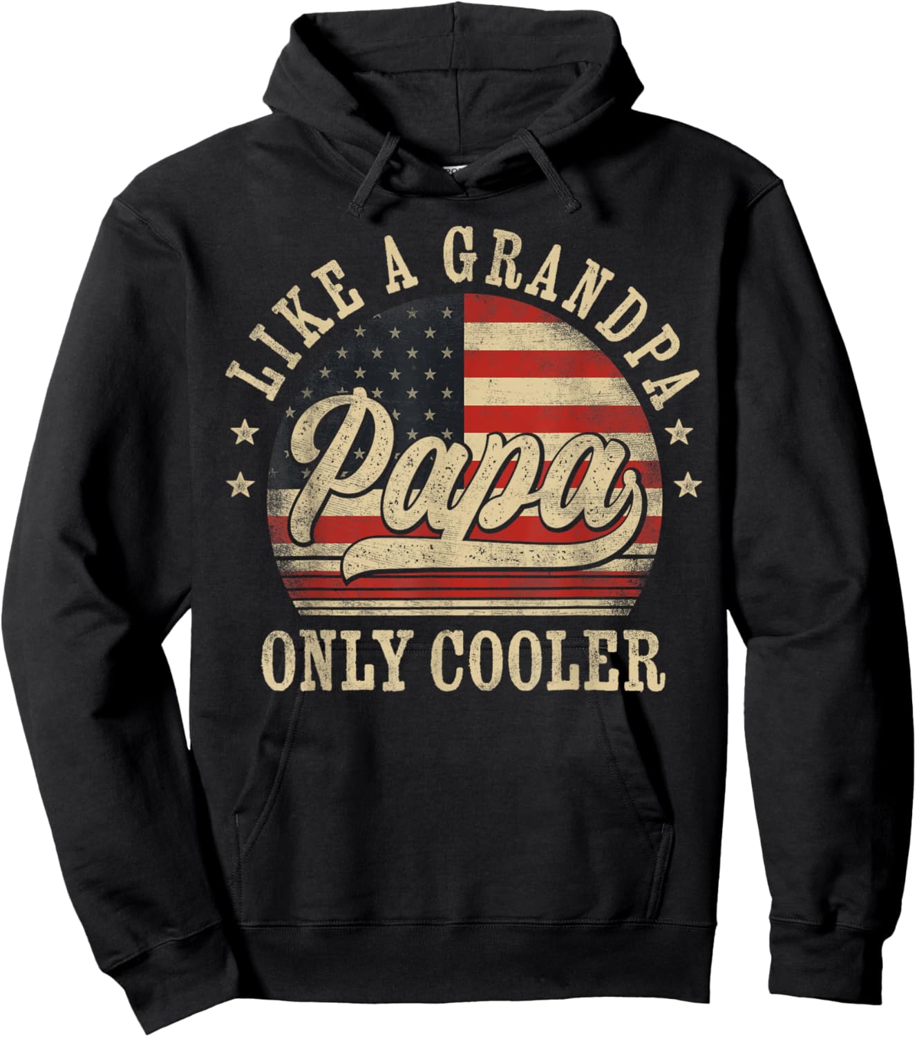 Papa Like a Grandpa Only Cooler Papa Father's Day Hoodie - Hoodie | Black
