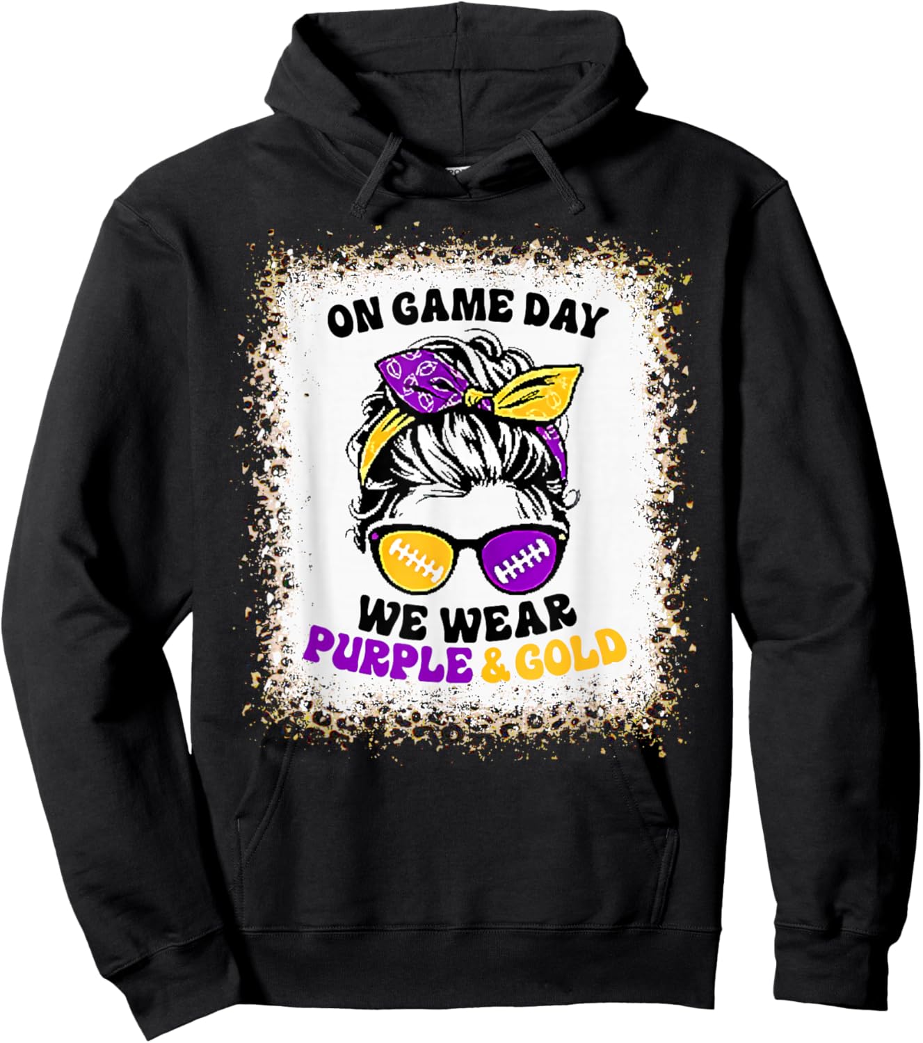 On Gameday Football We Wear Purple and Gold Game Day Hoodie - Hoodie | Black