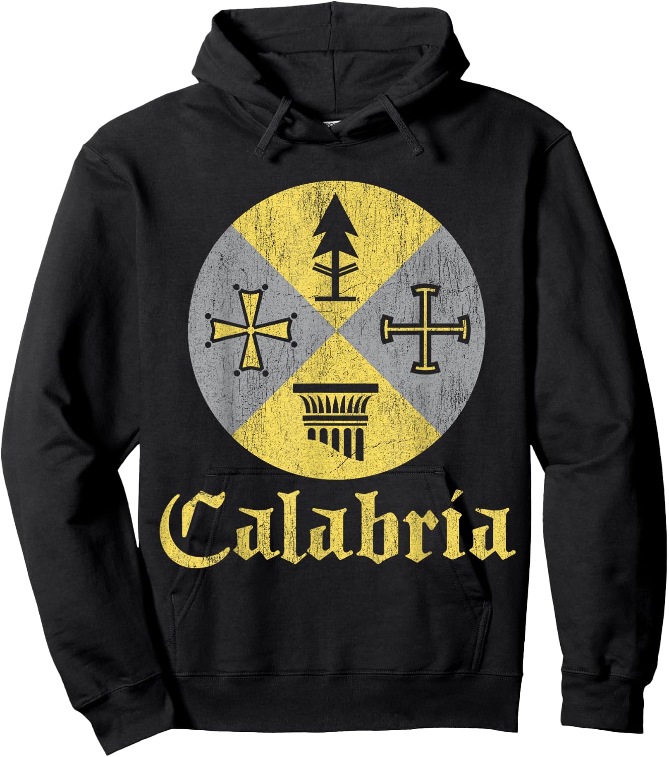 Proud Italian Calabrese Calabria Italy Flag Hoodie - Hoodie | Black