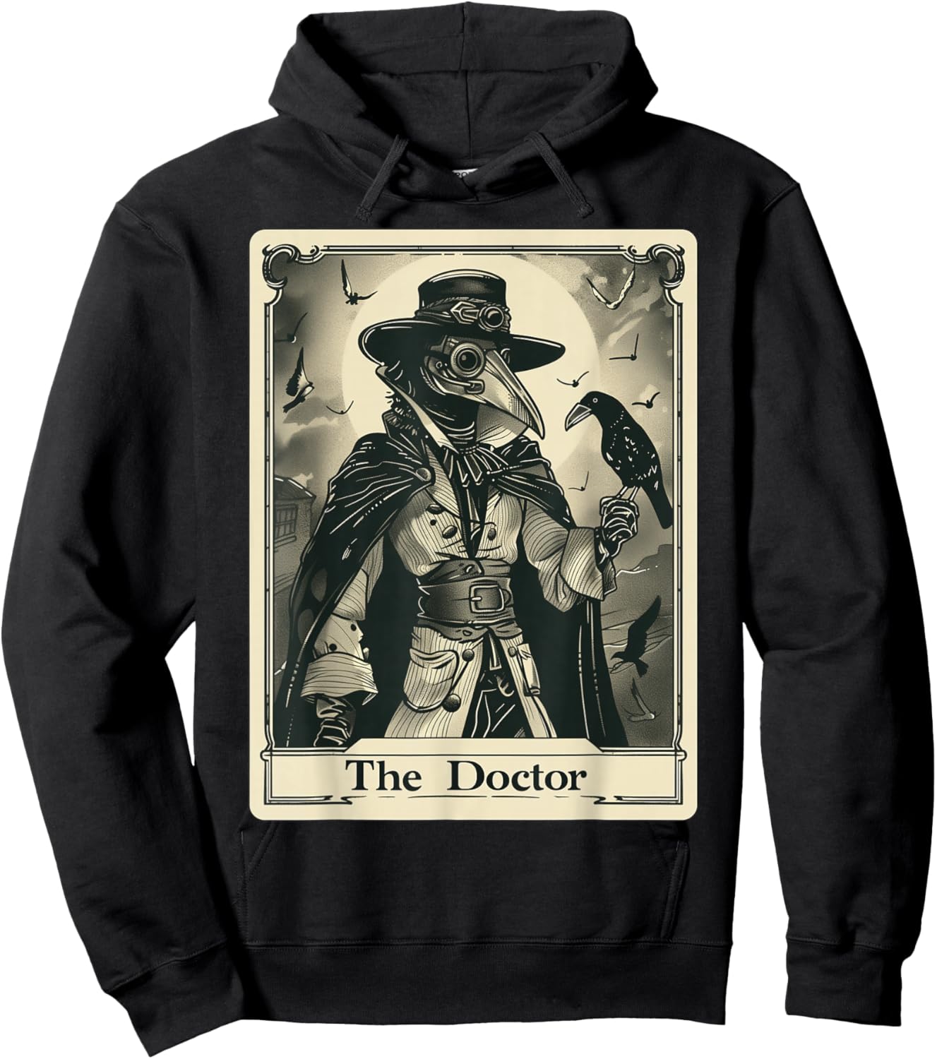 Plague Doctor Tarot Card Gothic Hoodie - Hoodie | Black