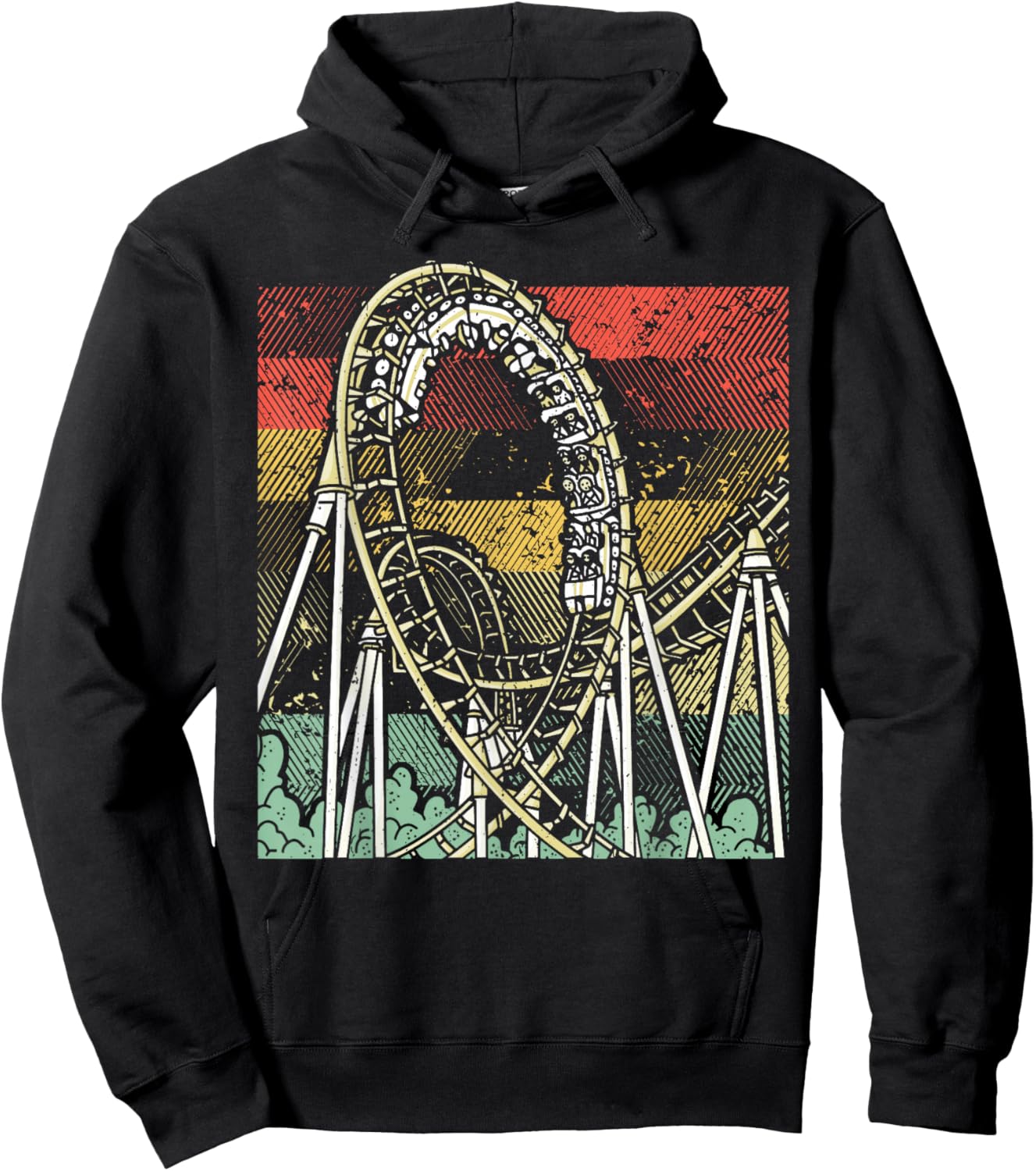 Retro Roller Coaster Hoodie - Hoodie | Black