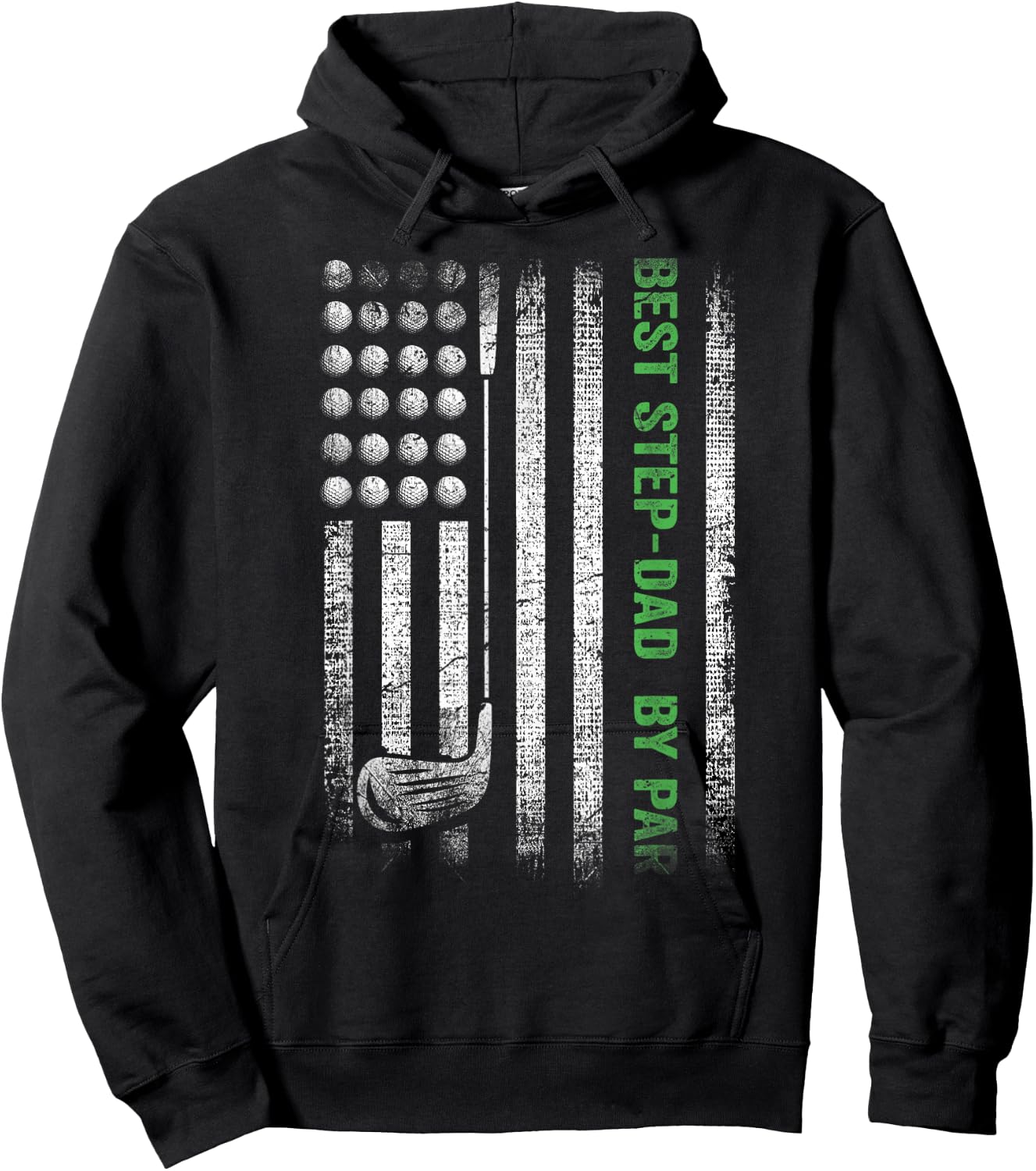 Best Step-Dad By Par Father's Day Gifts Golf Lover Golfer Hoodie - Hoodie | Black