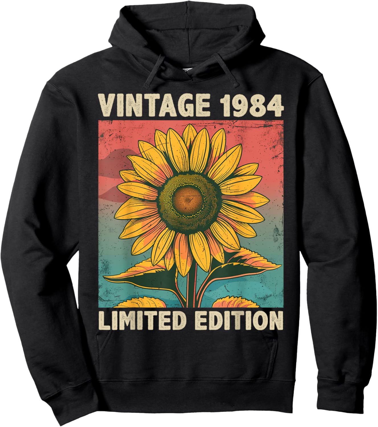 41 Years Old Gift Vintage 1984 Sunflower Lover 41st Birthday Hoodie - Hoodie | Black