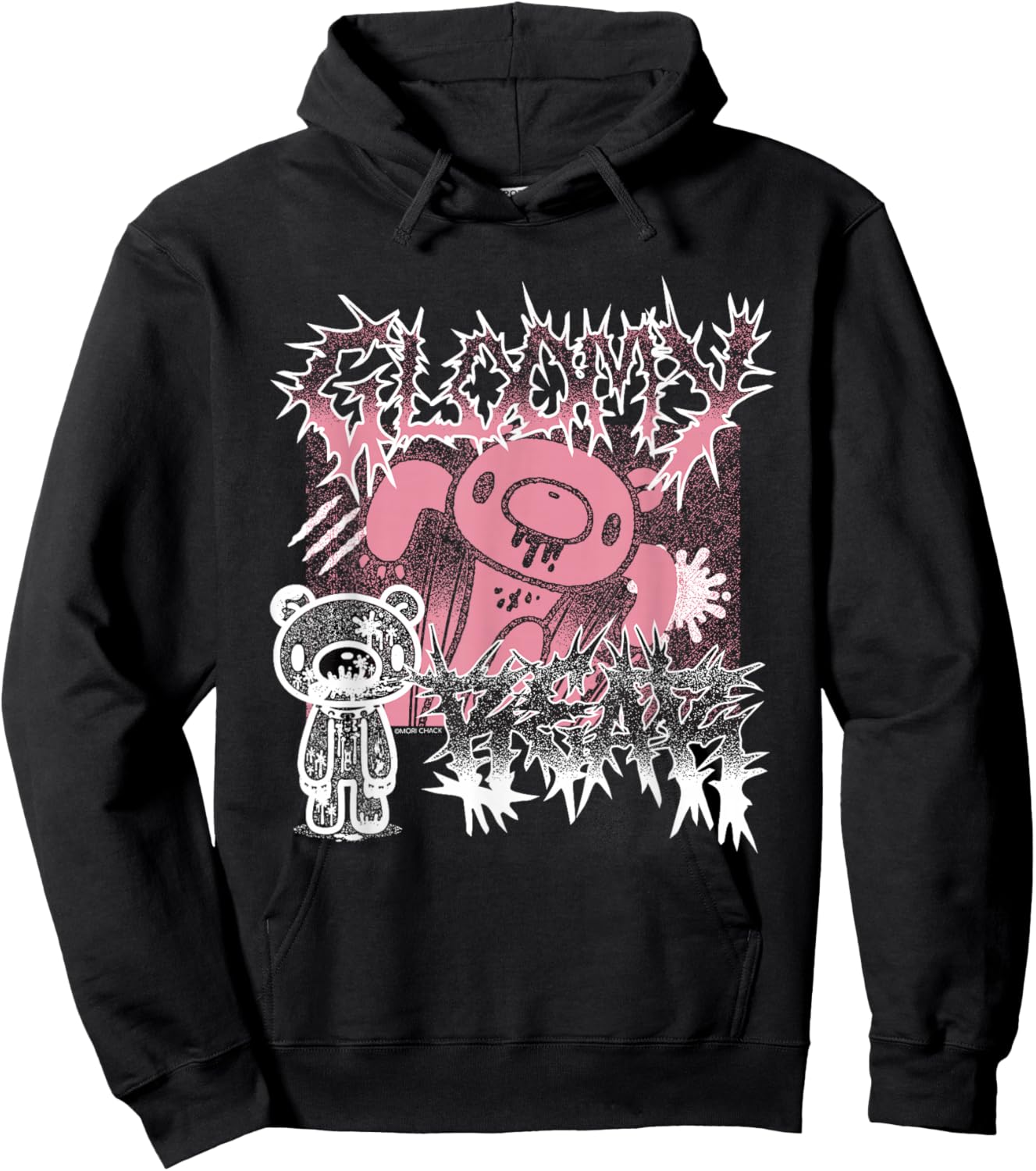 Gloomy Bear The Naughty Grizzly Metal Band Text Anime Manga Hoodie - Hoodie | Black