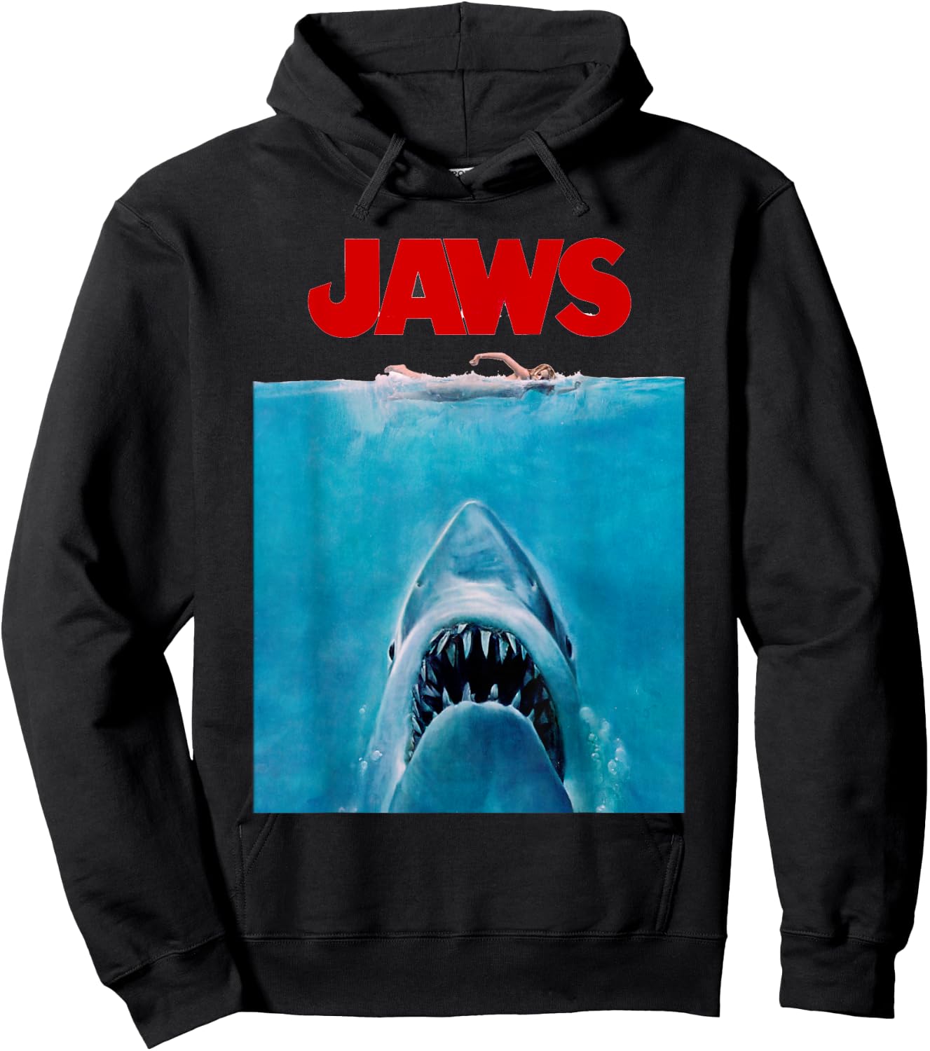 Jaws Oversize Poster Hoodie - Hoodie | Black