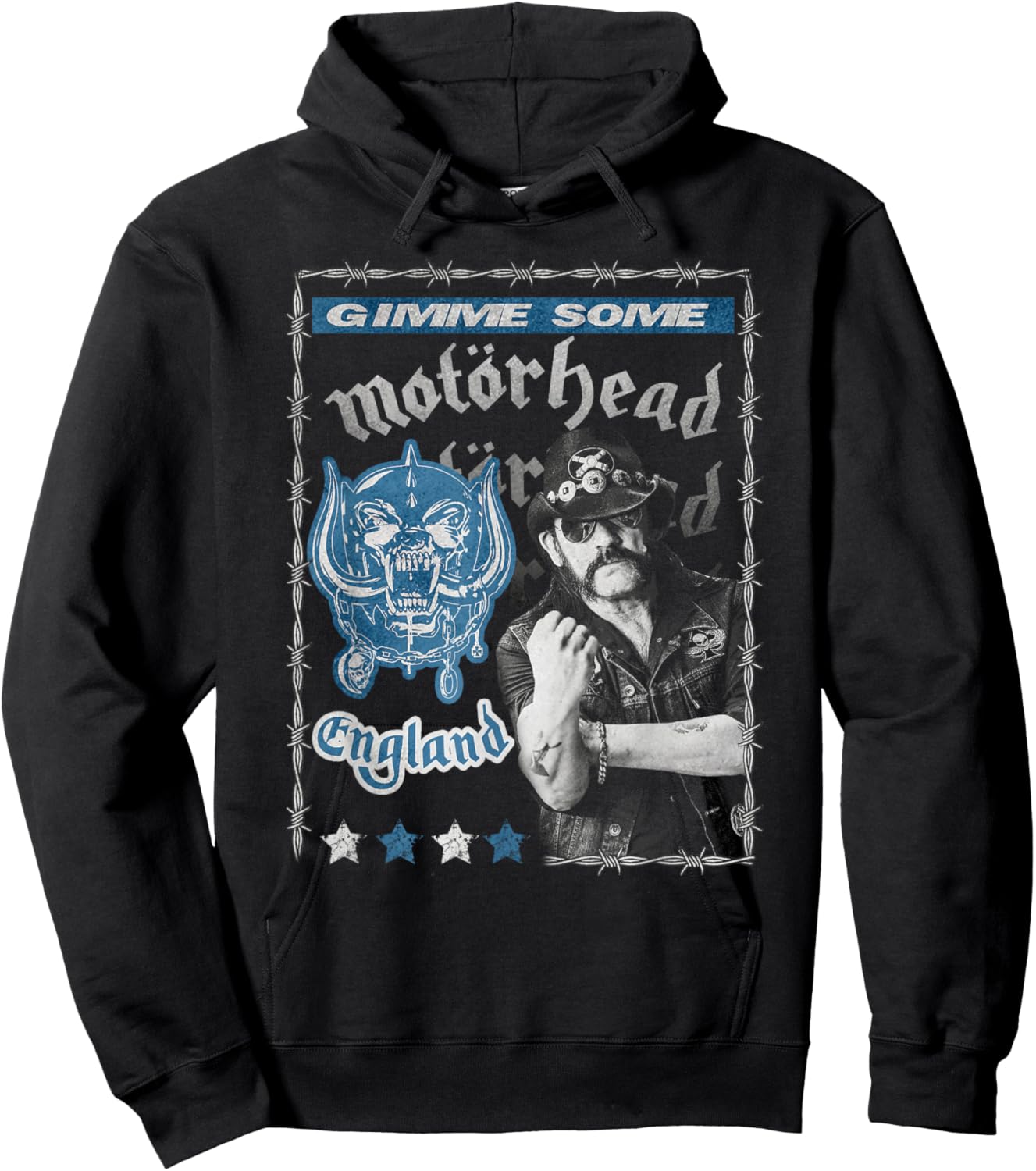 Motörhead – Lemmy Collage Blue Hoodie - Hoodie | Black