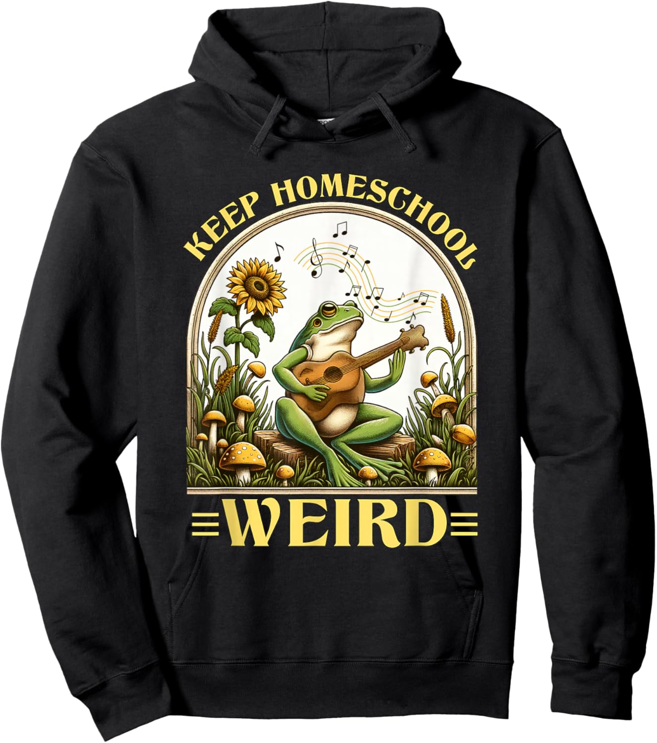 Funny Homeschool Teaching Keep Homeschool Weird Frog Kids Hoodie - Hoodie | Black