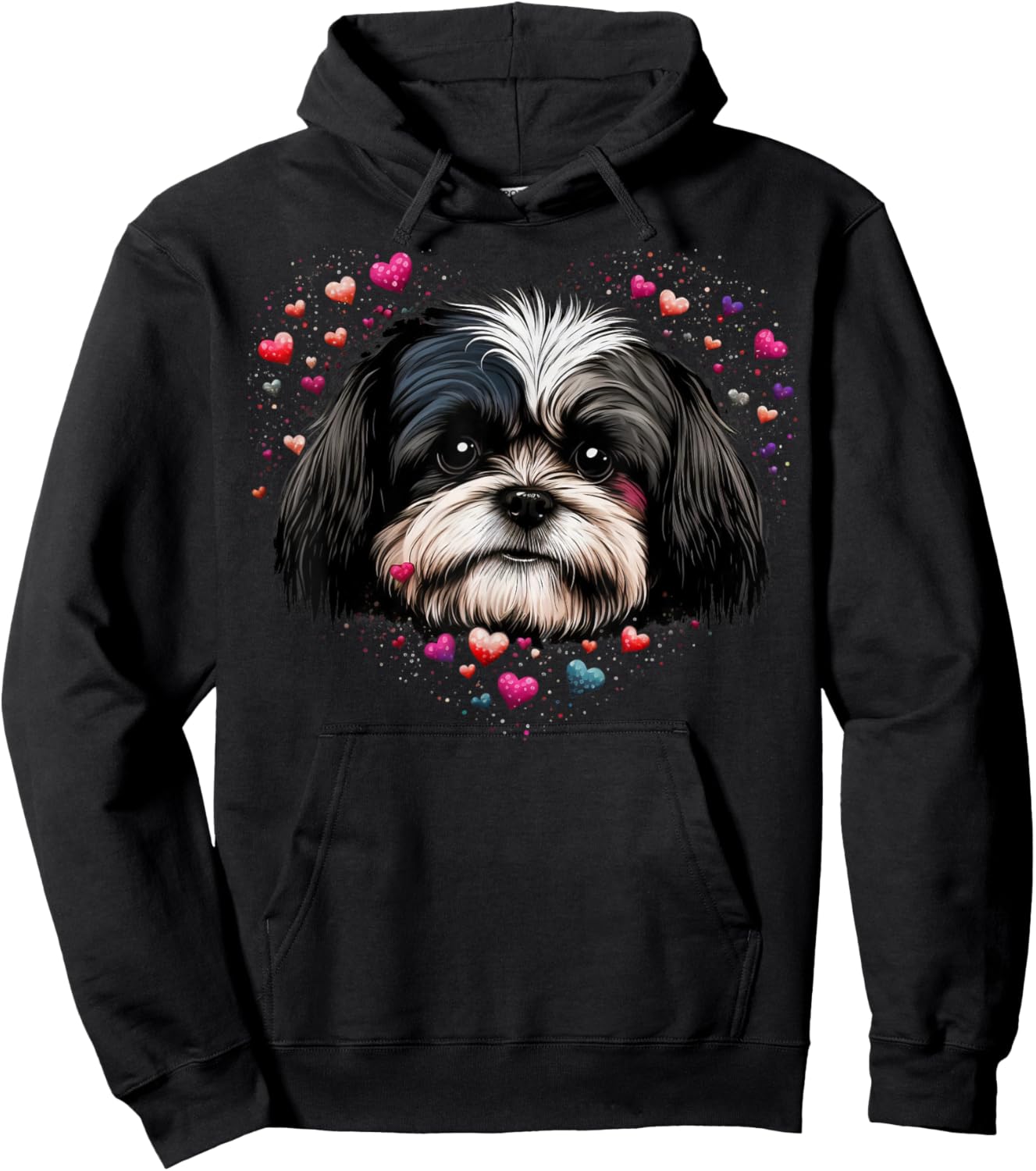 Shih Tzu Love Heart for Valentines Day on Shih Tzu Lover Hoodie - Hoodie | Black