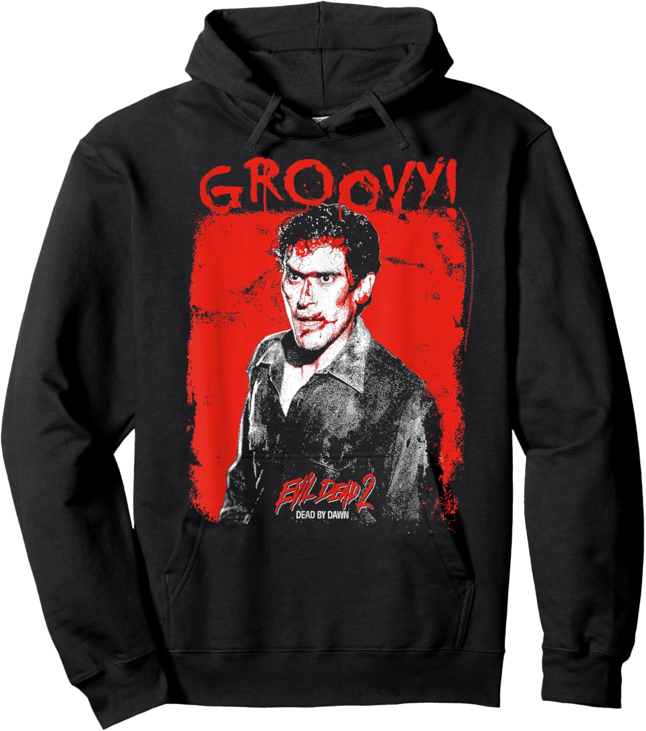 Ripple Junction x Evil Dead 2 Ash Williams Bloody Groovy , Black, S Hoodie - Hoodie | Black