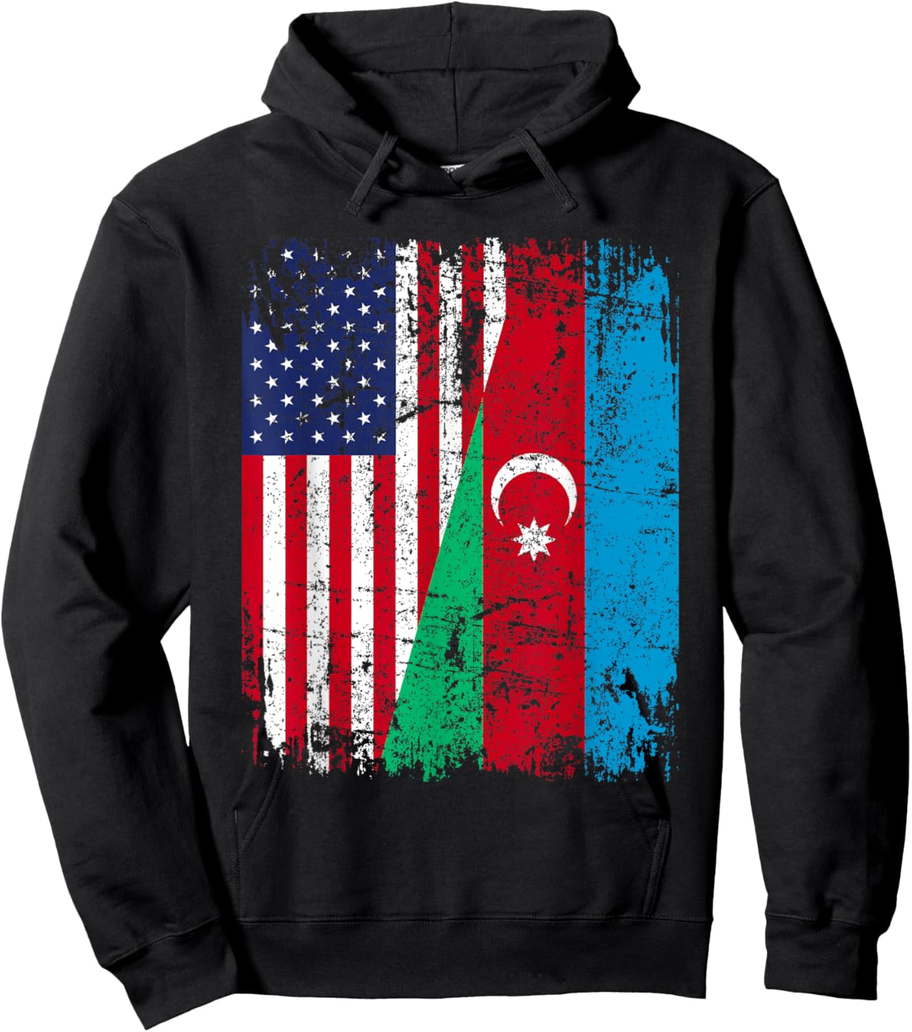 AZERI American Flag | Men Women Kids | AZERBAIJAN Hoodie - Hoodie | Black