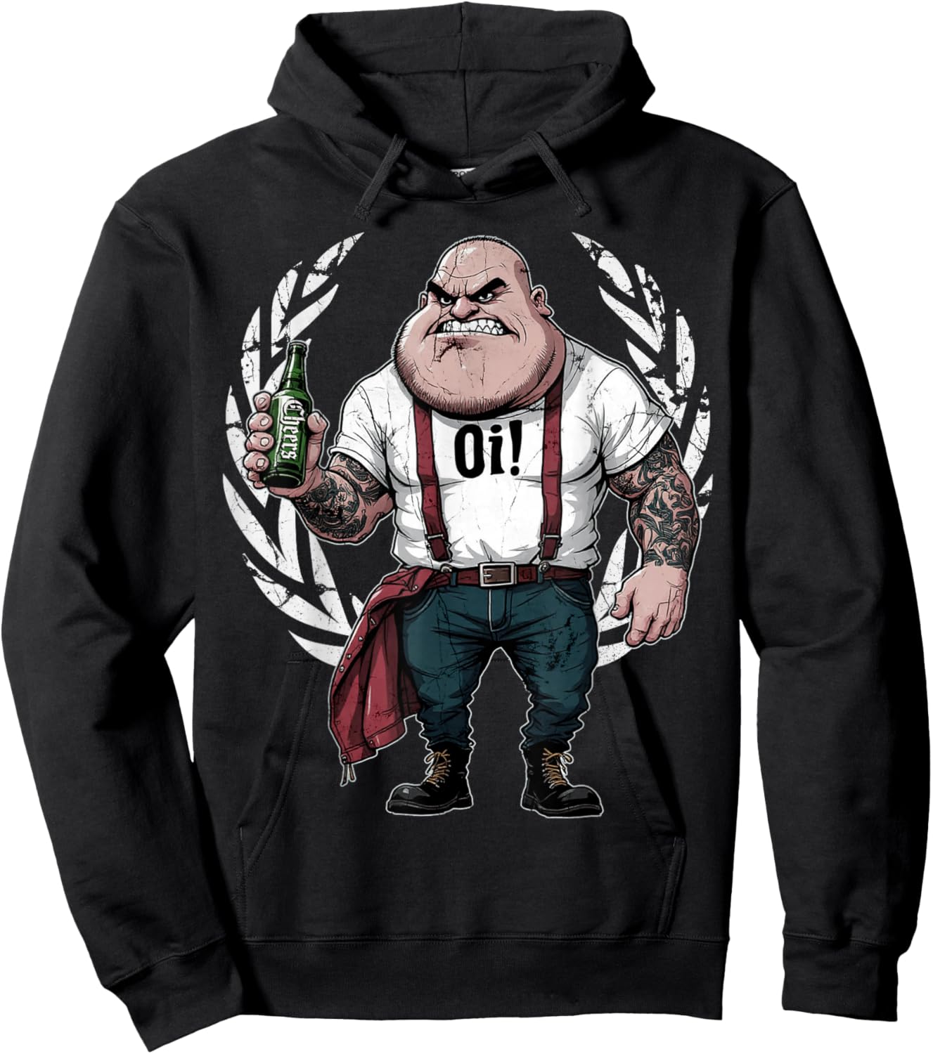 Traditioneller Oi Skinhead Punk-Rock Hoodie - Hoodie | Black