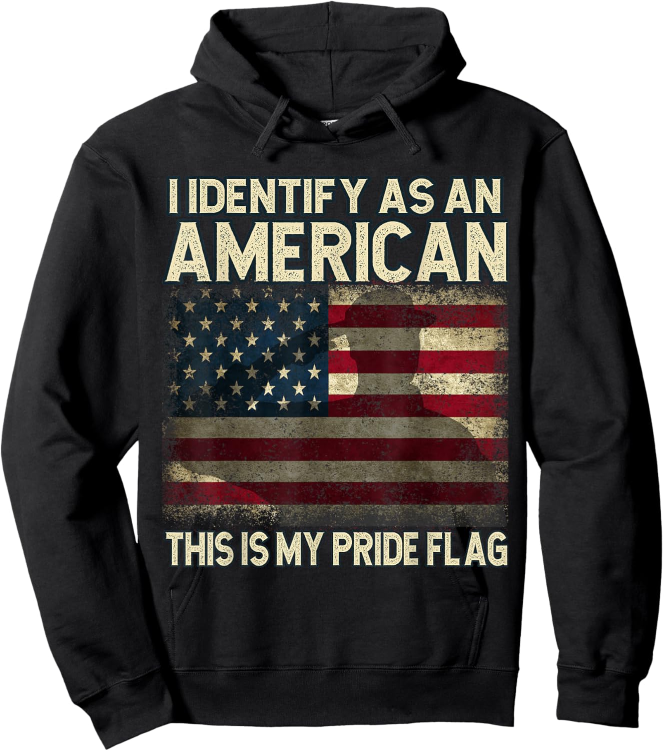 I Identify As An American This is My Pride Flag 4th of July Women Men Hoodie - Hoodie | Black