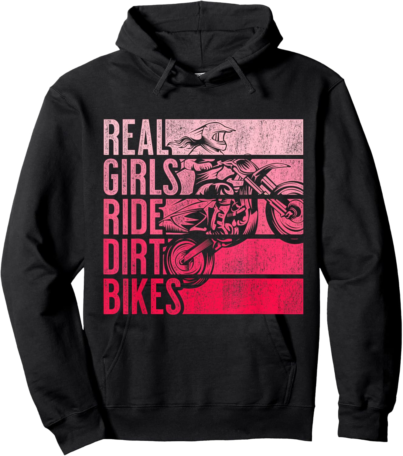 Real Girls Ride Dirt Bikes Motocross Lovers Hoodie - Hoodie | Black