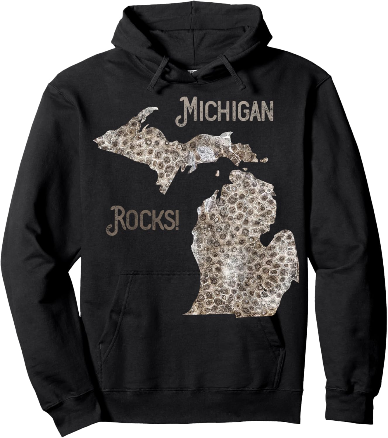 Michigan Rocks Petoskey Stone Hunting Great Lakes State Hoodie - Hoodie | Black