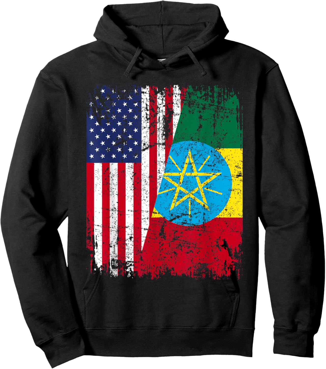 ETHIOPIAN American Flag | Men Women Kids | ETHIOPIA Hoodie - Hoodie | Black