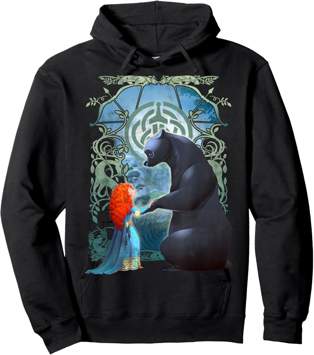 Disney Pixar Brave Merida and Bear Profile Portrait Small Hoodie - Hoodie | Black