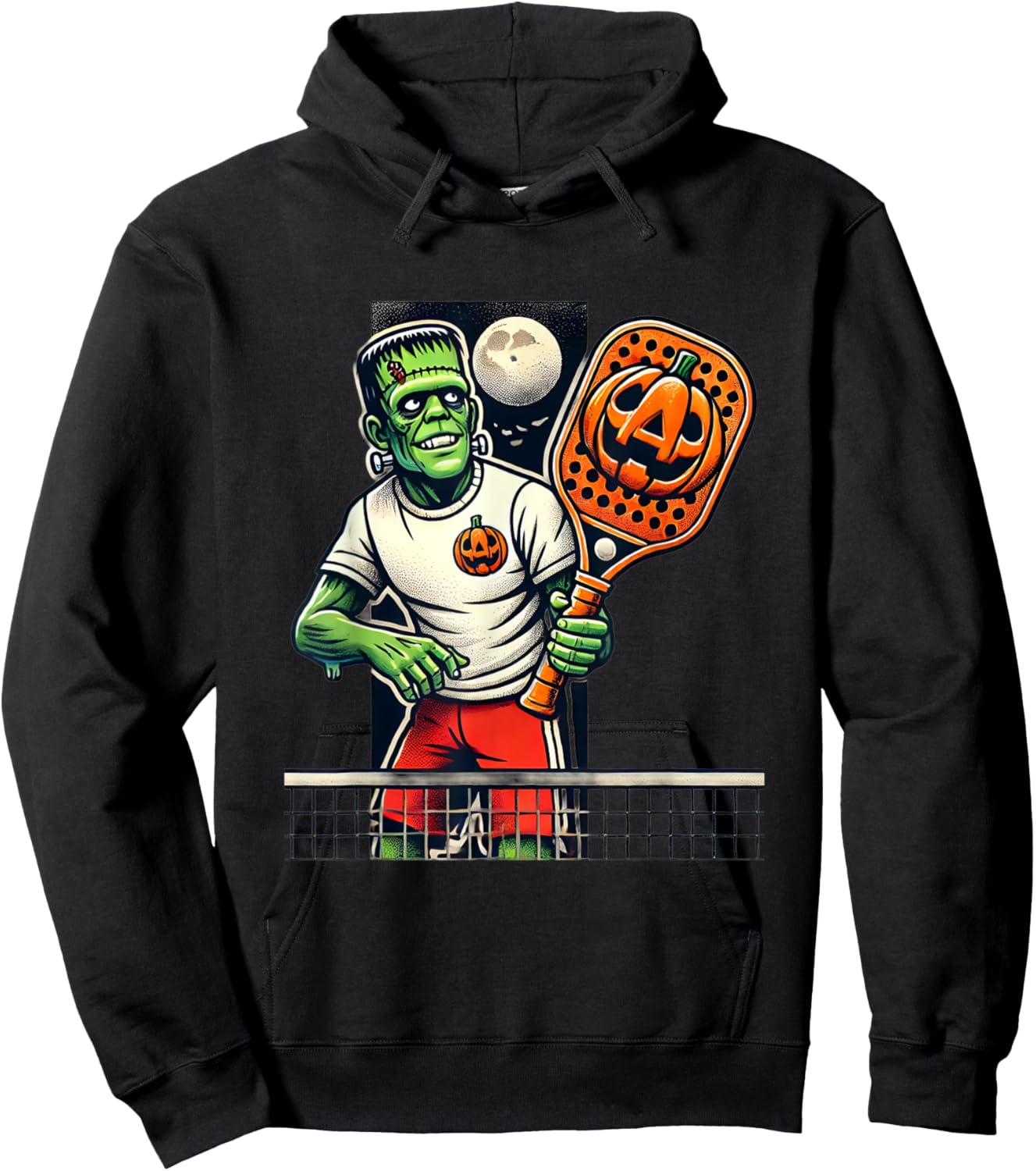Frankenstein Pickleball Player Funny Halloween Costume Sport Hoodie - Hoodie | Black