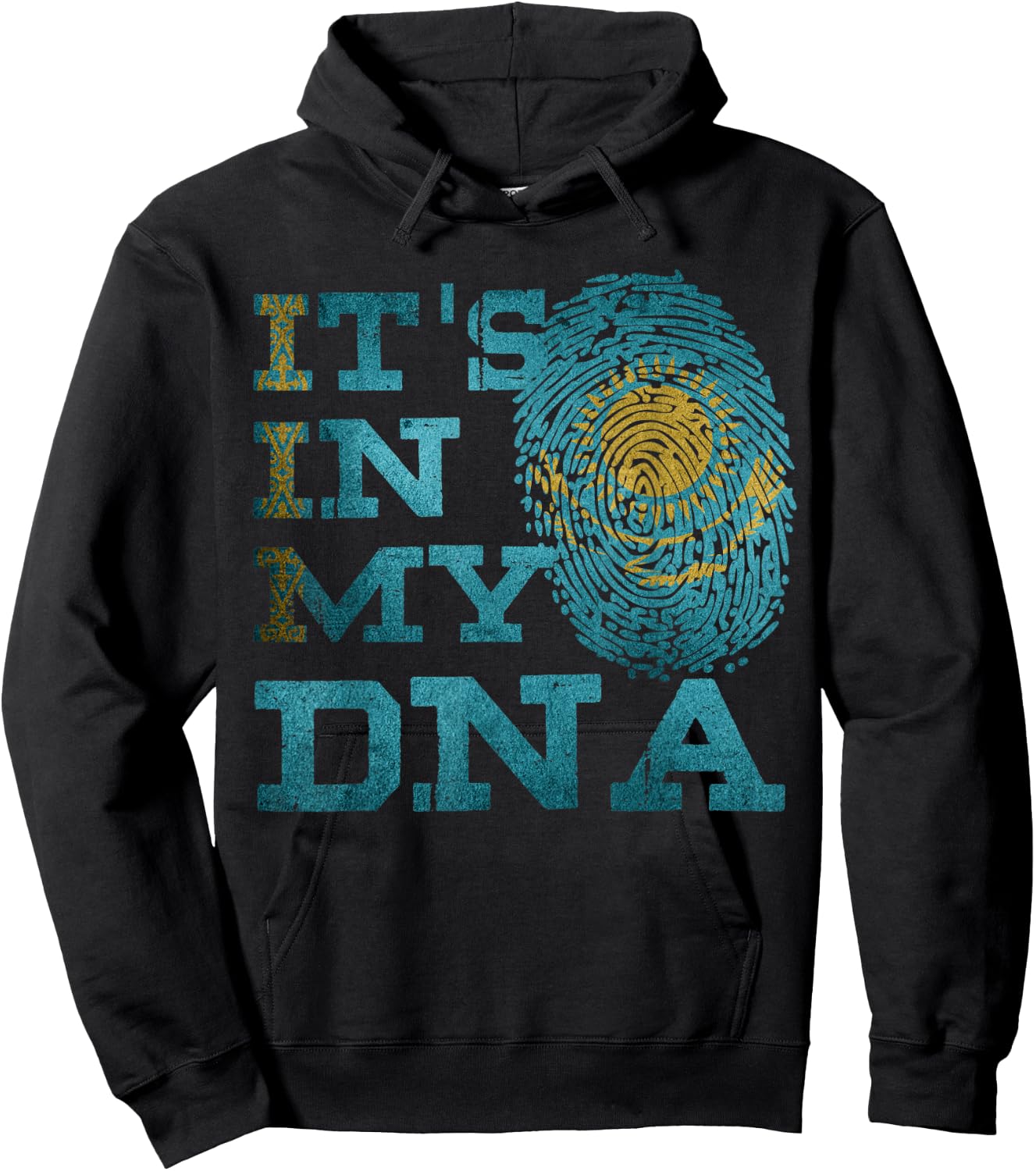 It's In My DNA Kazakh Heritage Kazakhstan Flag Gifts Hoodie - Hoodie | Black