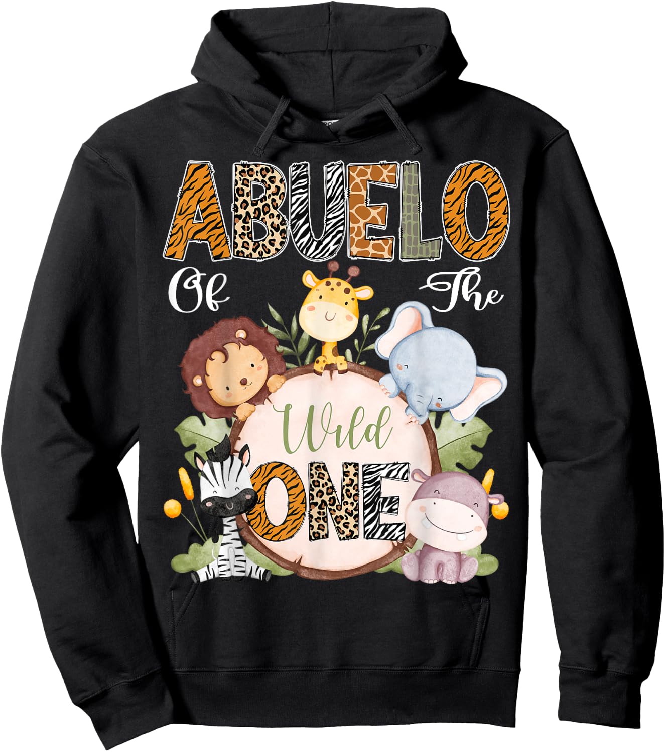 Abuelo Of The Wild One 1St Birthday Safari Woodland Hoodie - Hoodie | Black