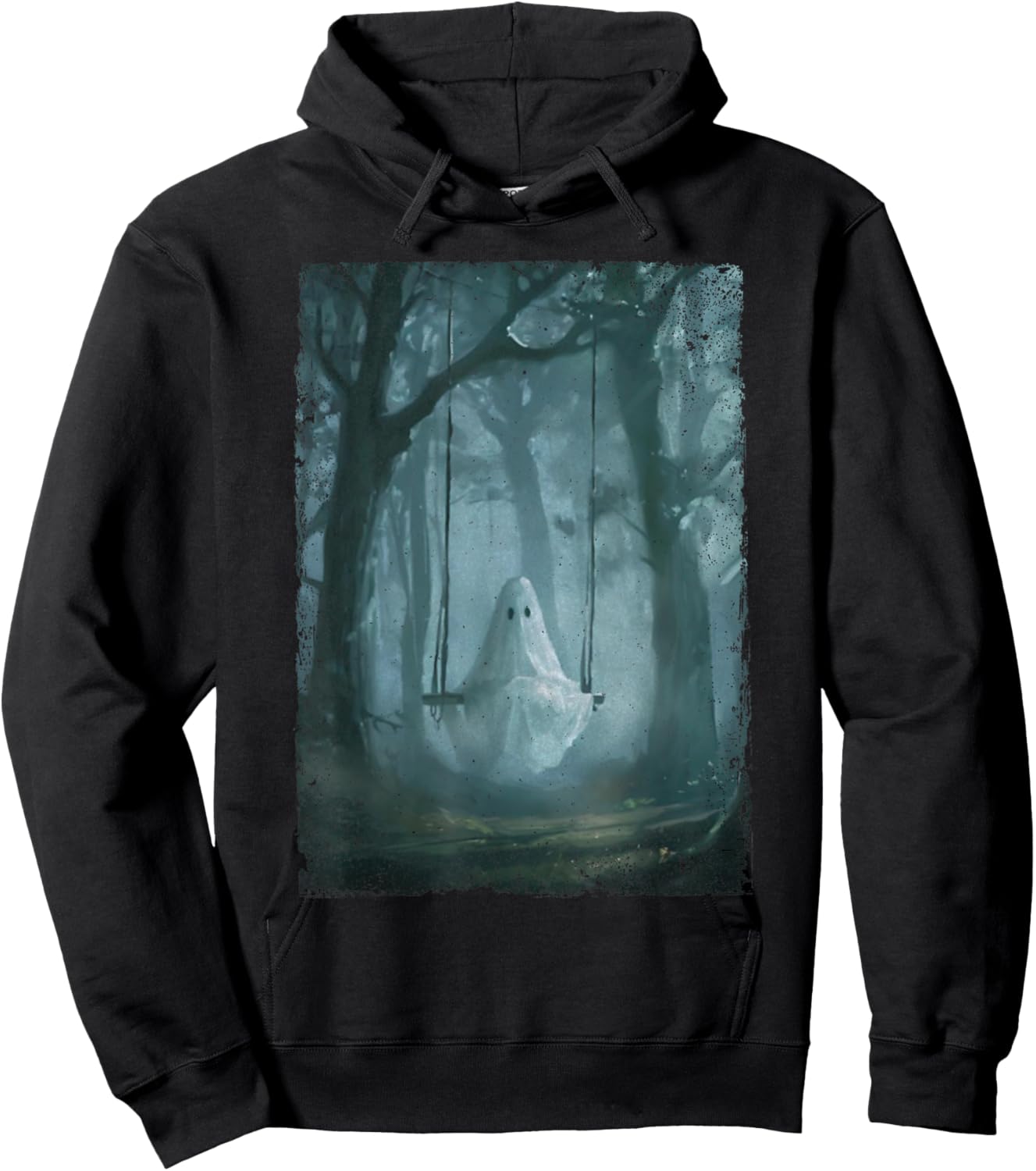 Ghost On The Swing Spooky Gothic Academia Halloween Goth Hoodie - Hoodie | Black