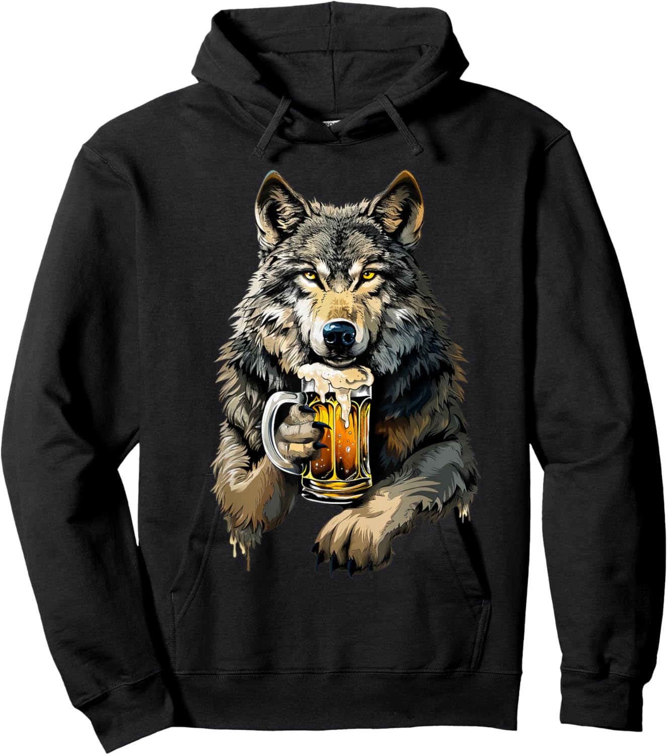 Wolf Beer Hoodie - Hoodie | Black