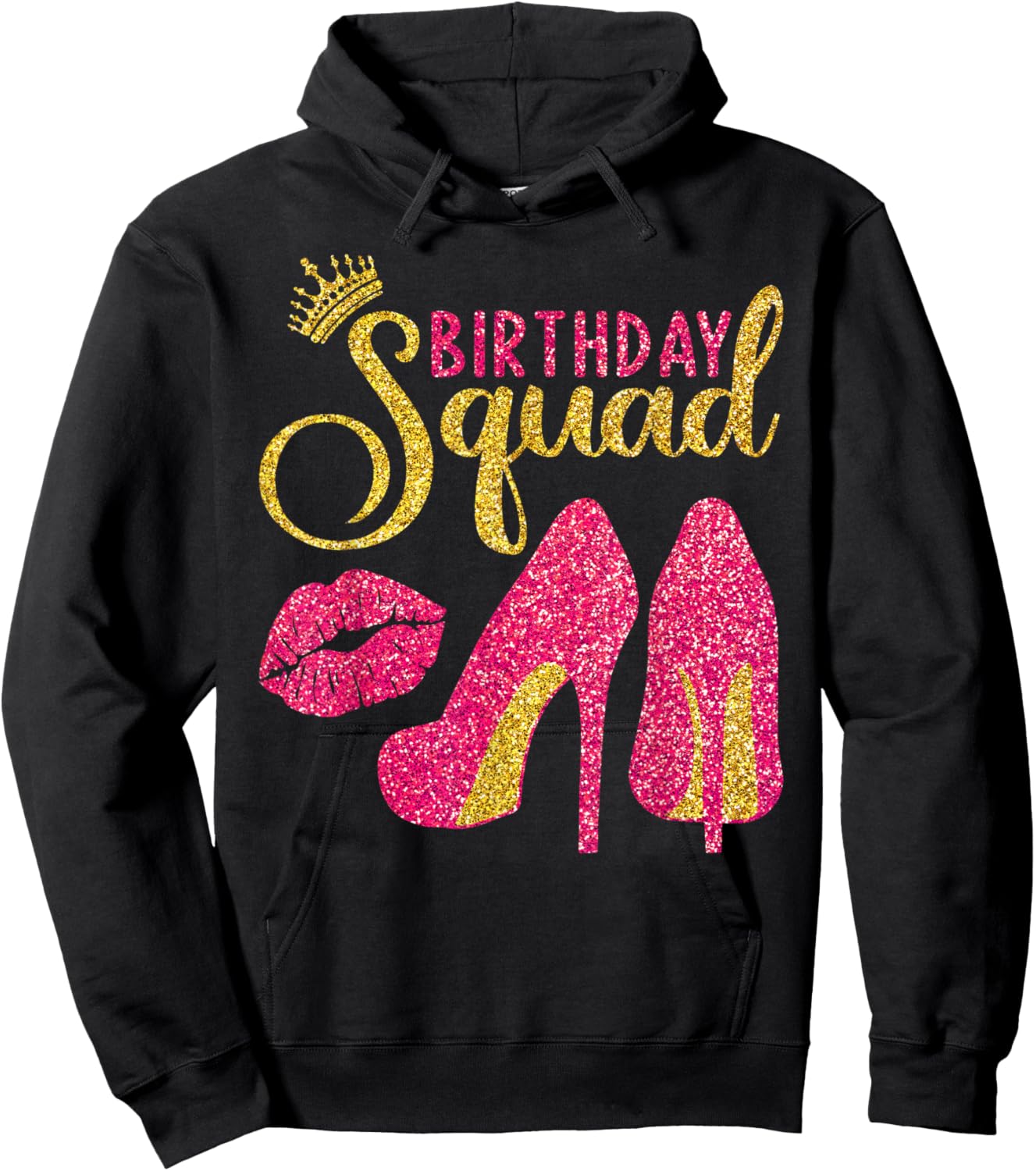 Birthday Squad High Heels Women Girls Birthday Crew Hoodie - Hoodie | Black