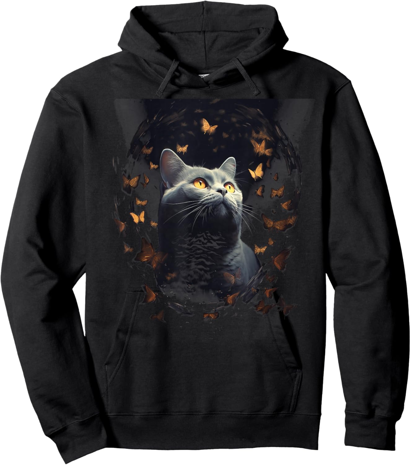 Chartreux Cat Eyes Kitty Kitten Cat Artwork Cat Face Hoodie - Hoodie | Black