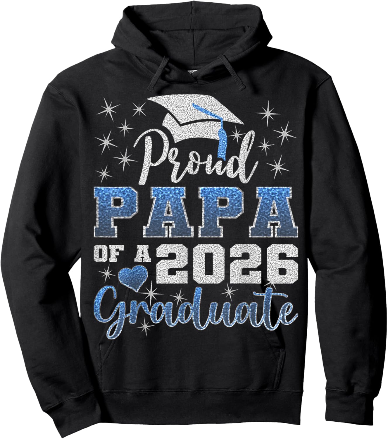 Super Proud Papa of 2026 Graduate Senior Graduation Family Hoodie - Hoodie | Black