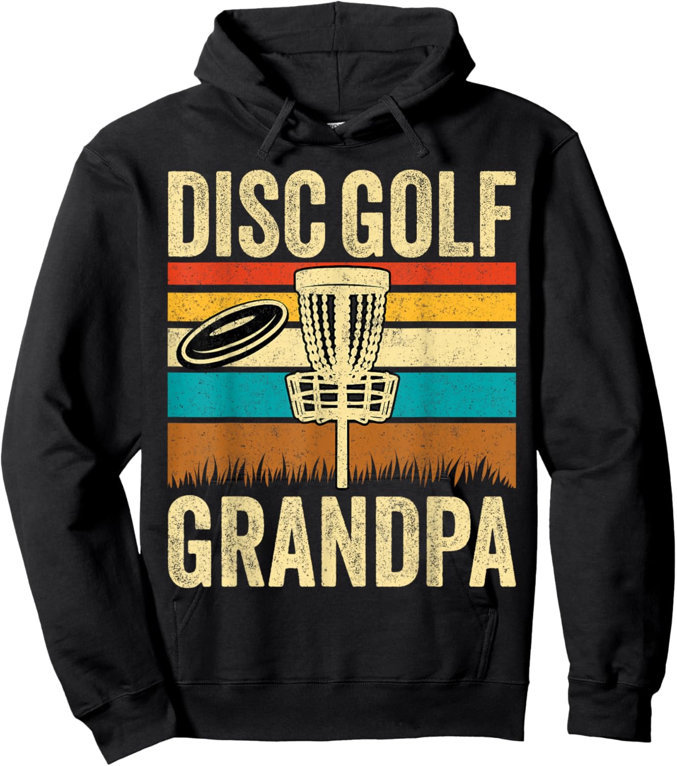Disc Golf Grandpa - Retro Style Vintage Disc Golf Grandad Hoodie - Hoodie | Black