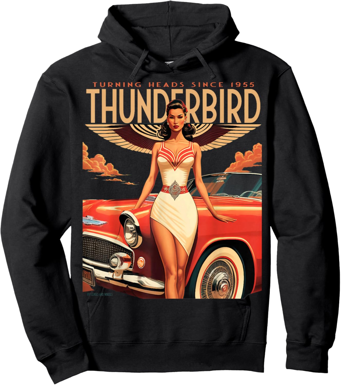 1955 1956 1957 Vintage Thunder Bird Chevys Truck Classic Car Hoodie - Hoodie | Black