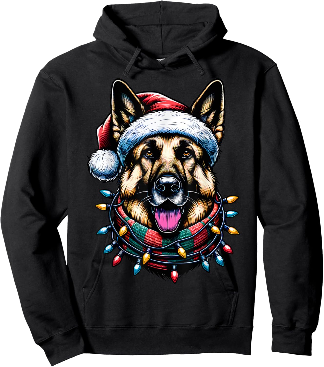 Christmas German Shepherd Xmas Shepherd Mom Dog Lover Hoodie - Hoodie | Black