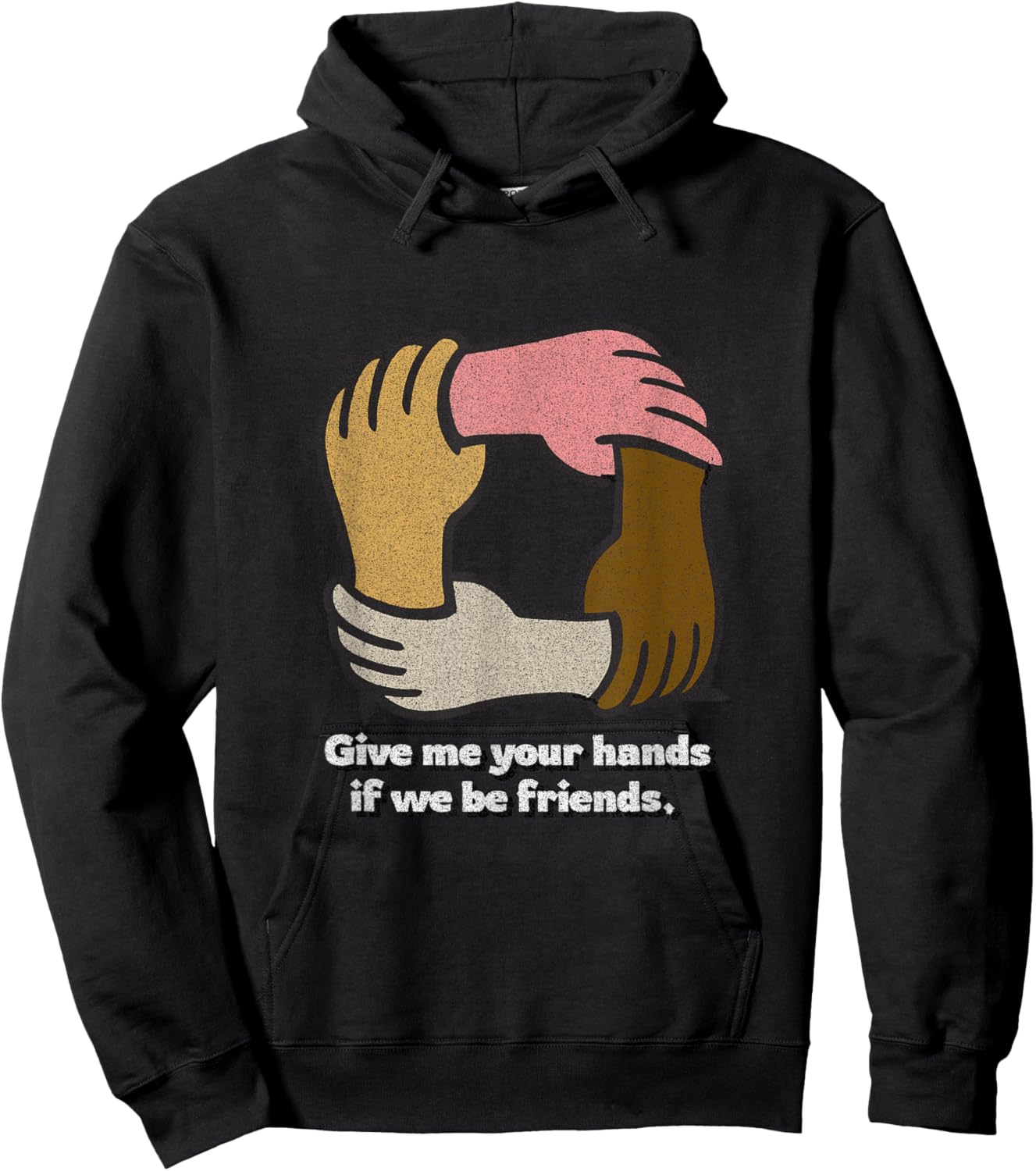 Distressed Give Hands Puck Midsummer Dream Shakespeare Quote Hoodie - Hoodie | Black