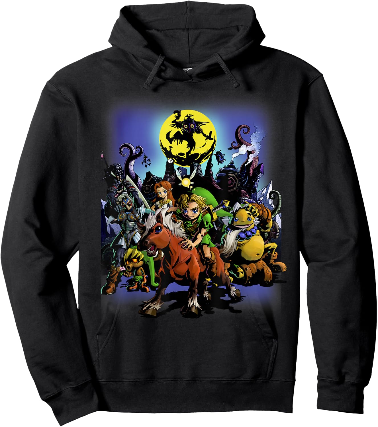 The Legend of Zelda: Majora's Mask Link & Friends Full Moon Hoodie - Hoodie | Black