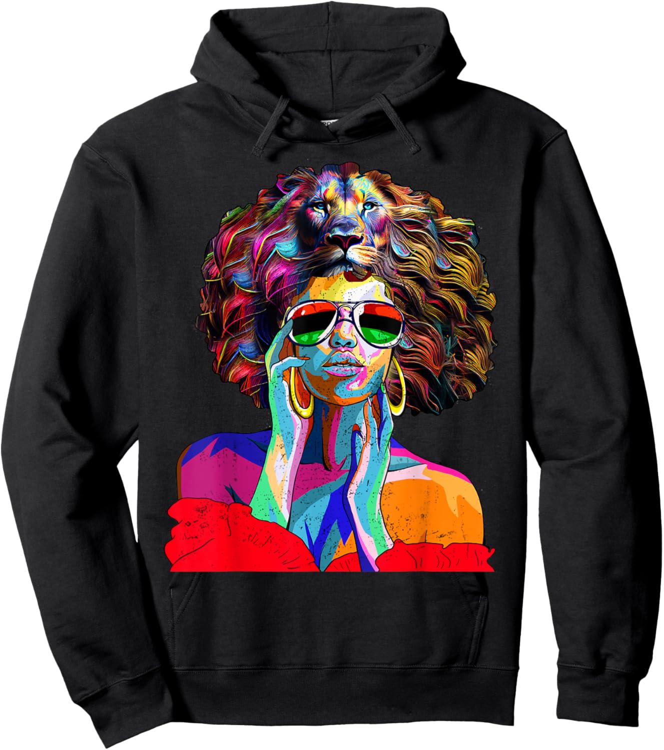 Juneteenth Melanin Girl Black Women Afro Hair Pop Art Hoodie - Hoodie | Black