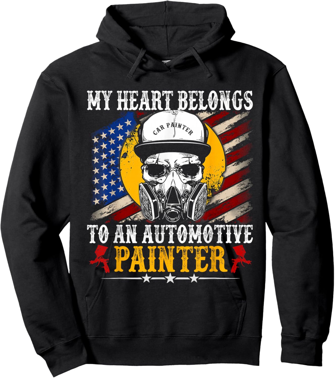 My Heart Belong Automotive Car Painter Gifts Fathers Day Dad Hoodie - Hoodie | Black