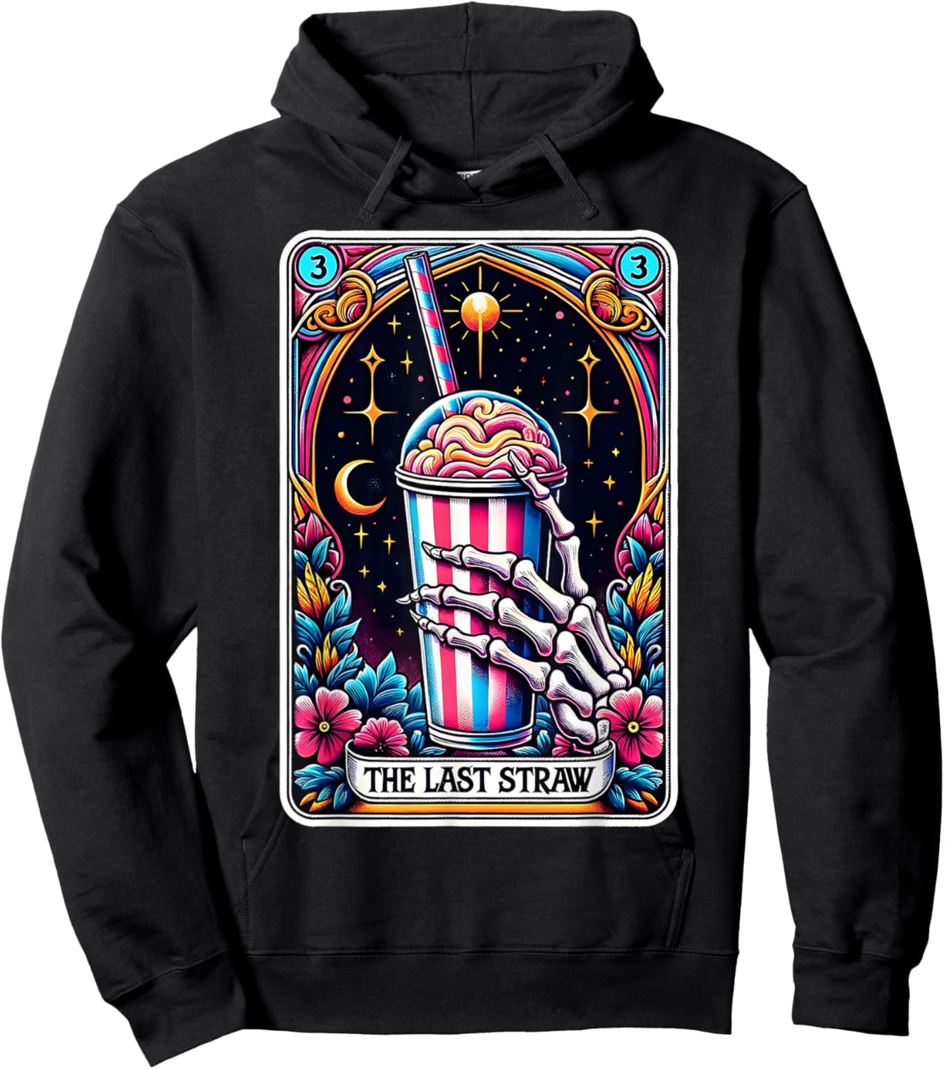The Last Straw Funny Tarot Card Hoodie - Hoodie | Black