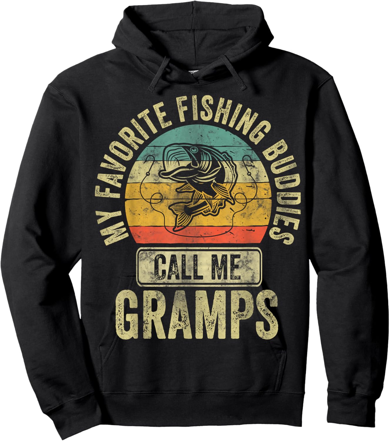 My Favorite Fishing Buddies Call Me Gramps Shirt Fisherman Hoodie - Hoodie | Black