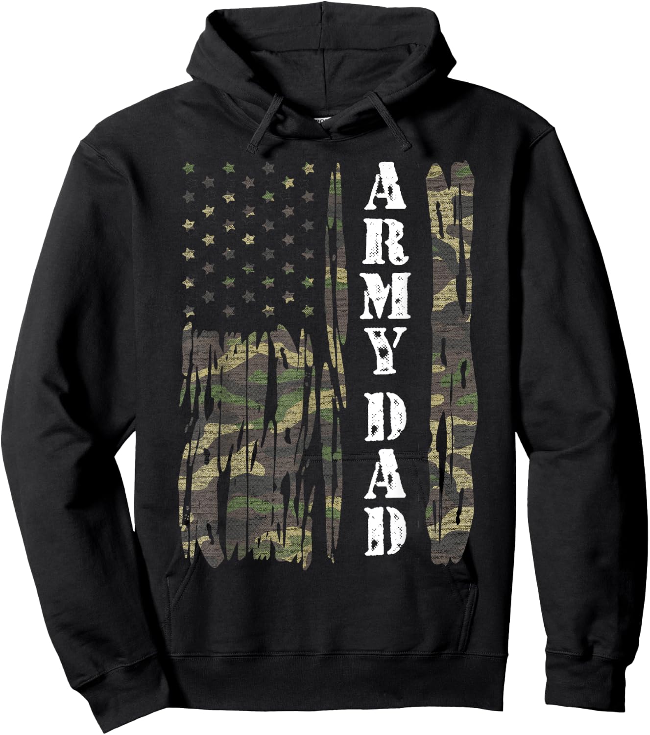 Vintage US Flag Army Dad Veteran Father Father's Day Gift Hoodie - Hoodie | Black
