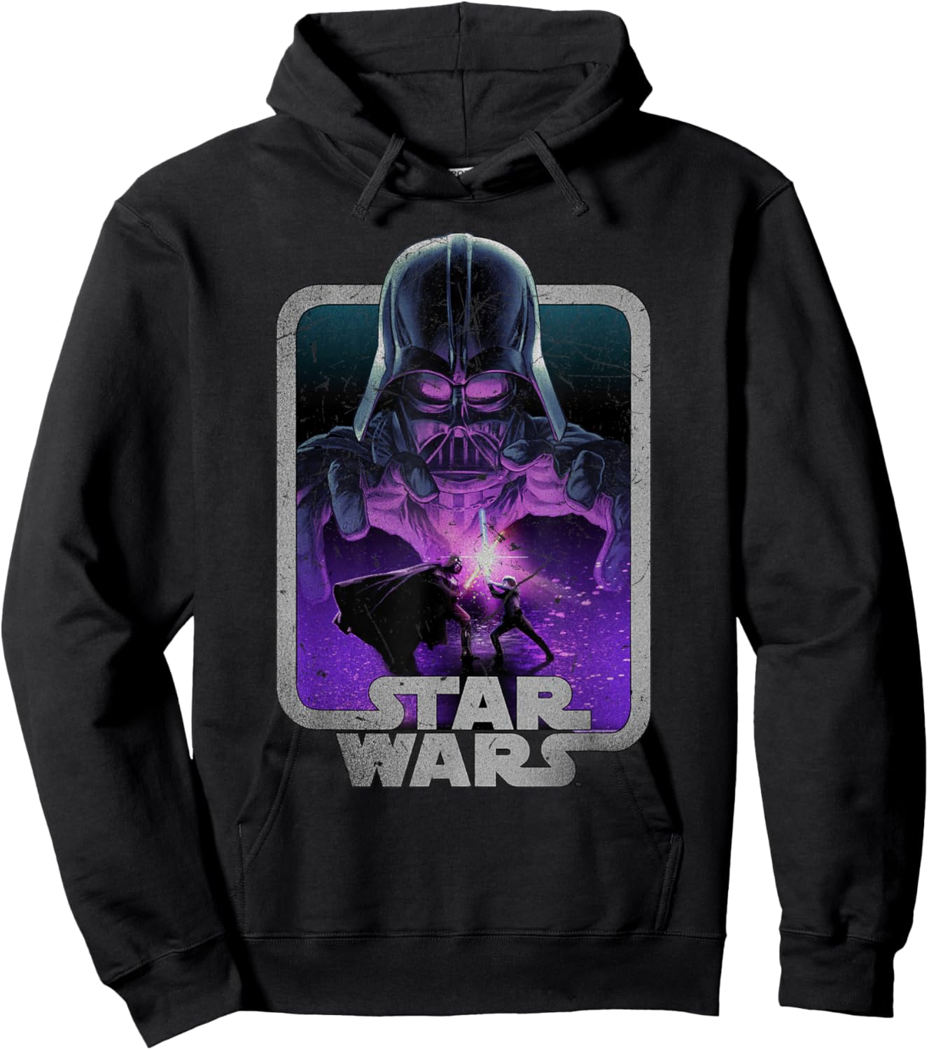 Star Wars Darth Vader vs Luke Skywalker Epic Poster Card Hoodie - Hoodie | Black