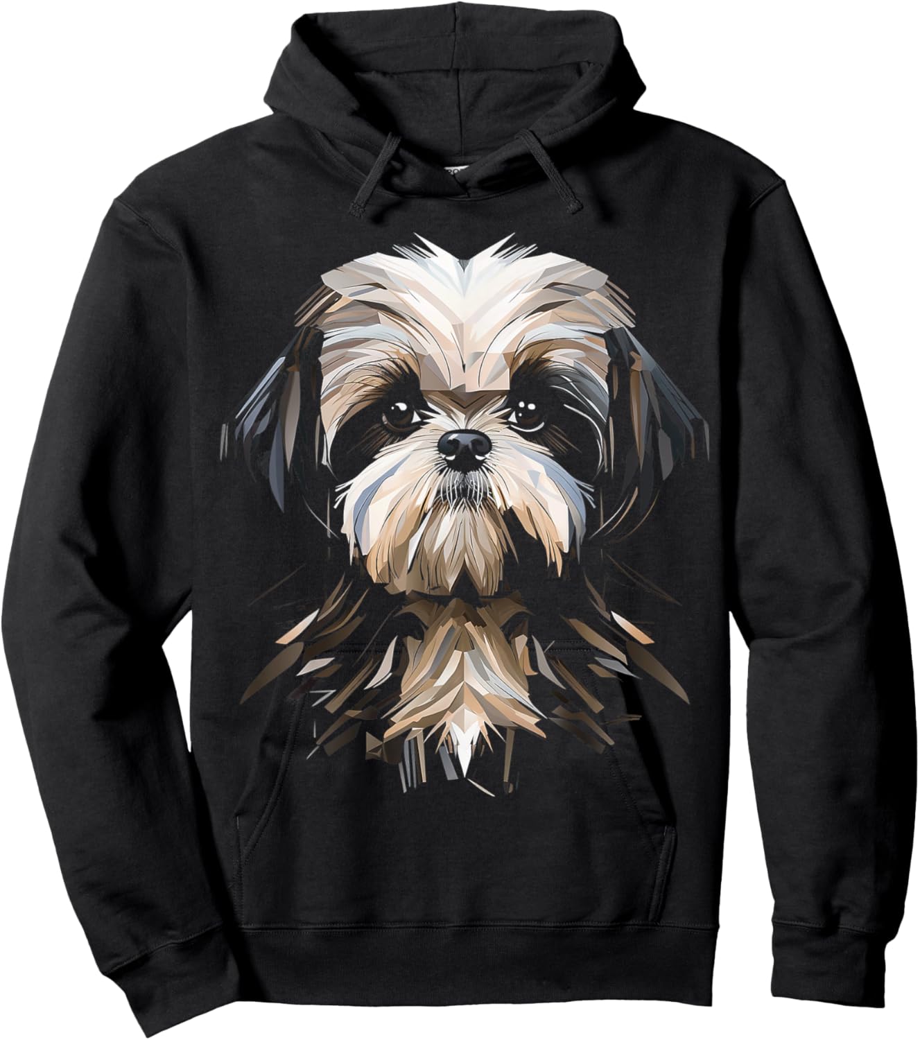 Shih Tzu Motif Pet Art Dog Shih Tzu Men Women Kids Hoodie - Hoodie | Black