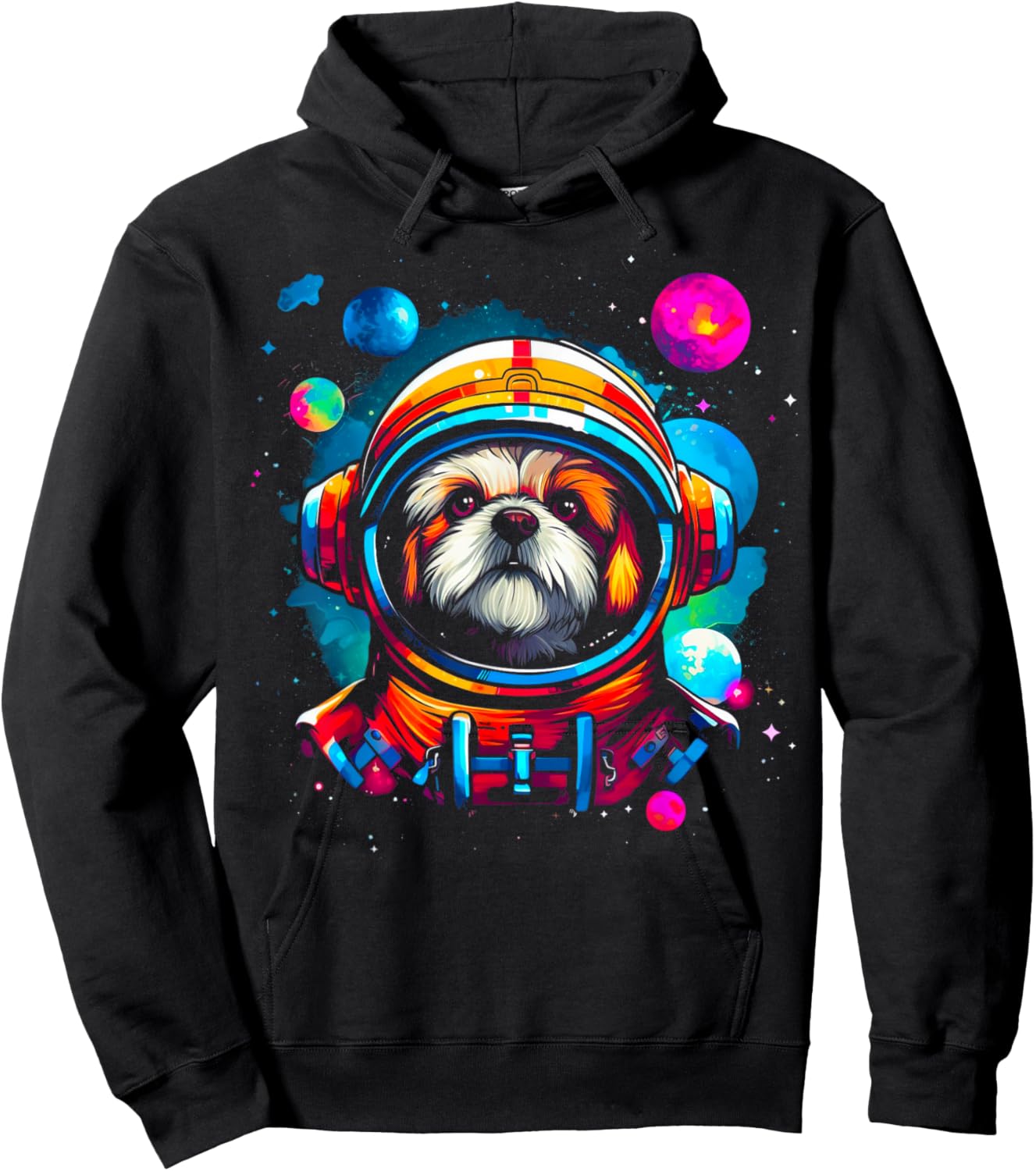 Shih Tzu Dog Planet Space Hoodie - Hoodie | Black