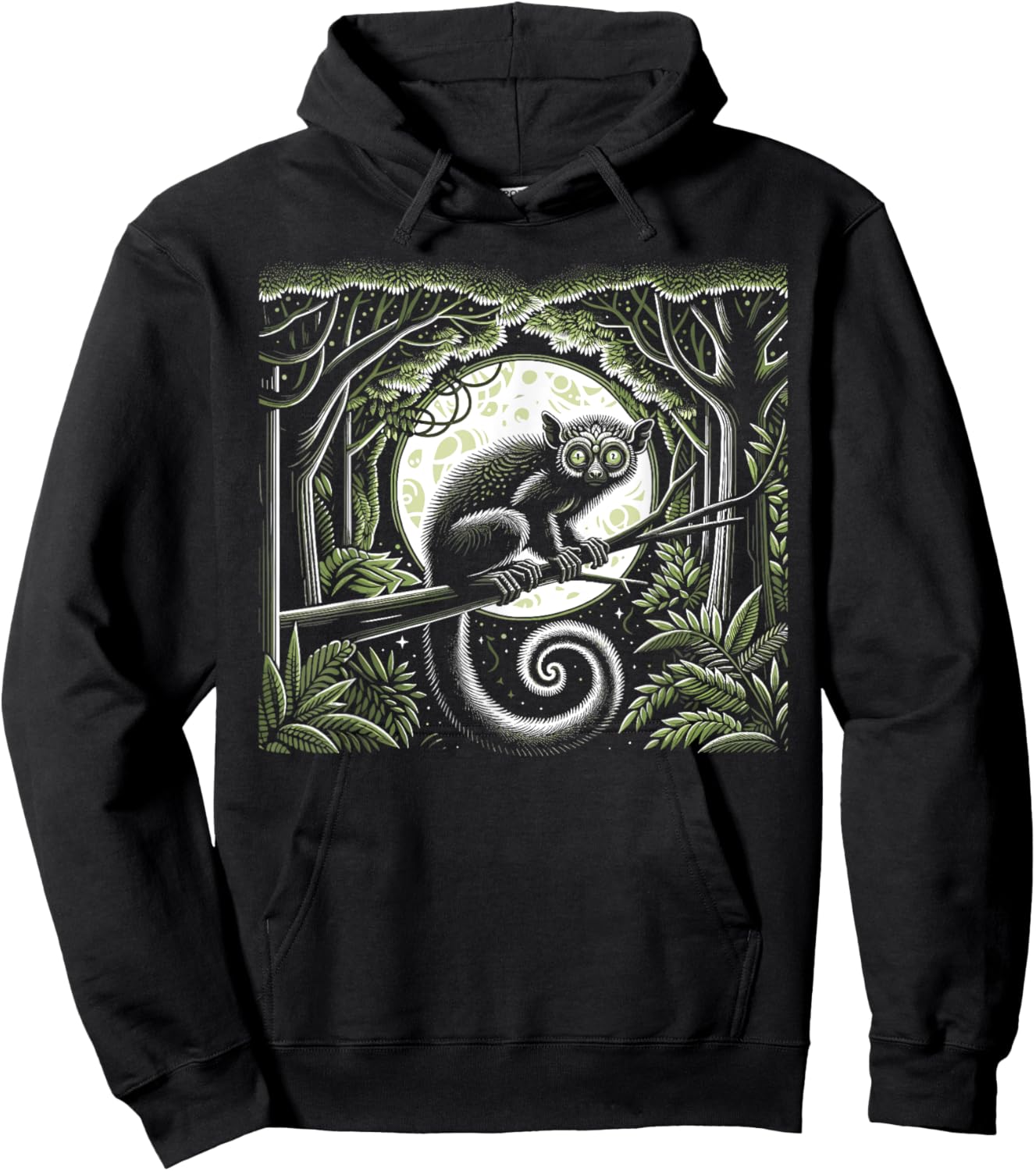 Aye Aye Face Aye-aye Nocturnal Lemur Wildlife Animal Hoodie - Hoodie | Black