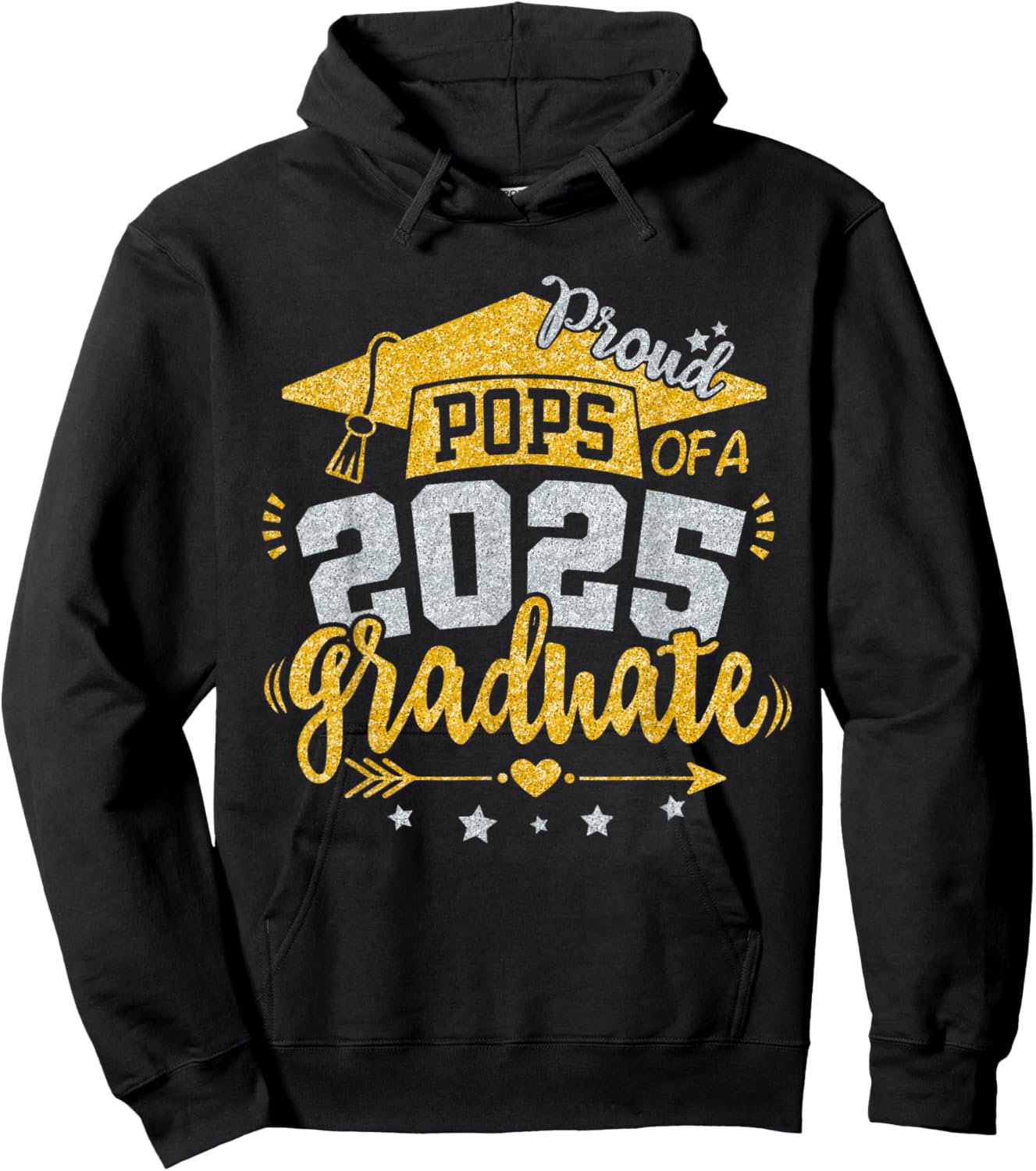Pops Senior 2025 Proud Pops of a Class of 2025 Graduation Hoodie - Hoodie | Black