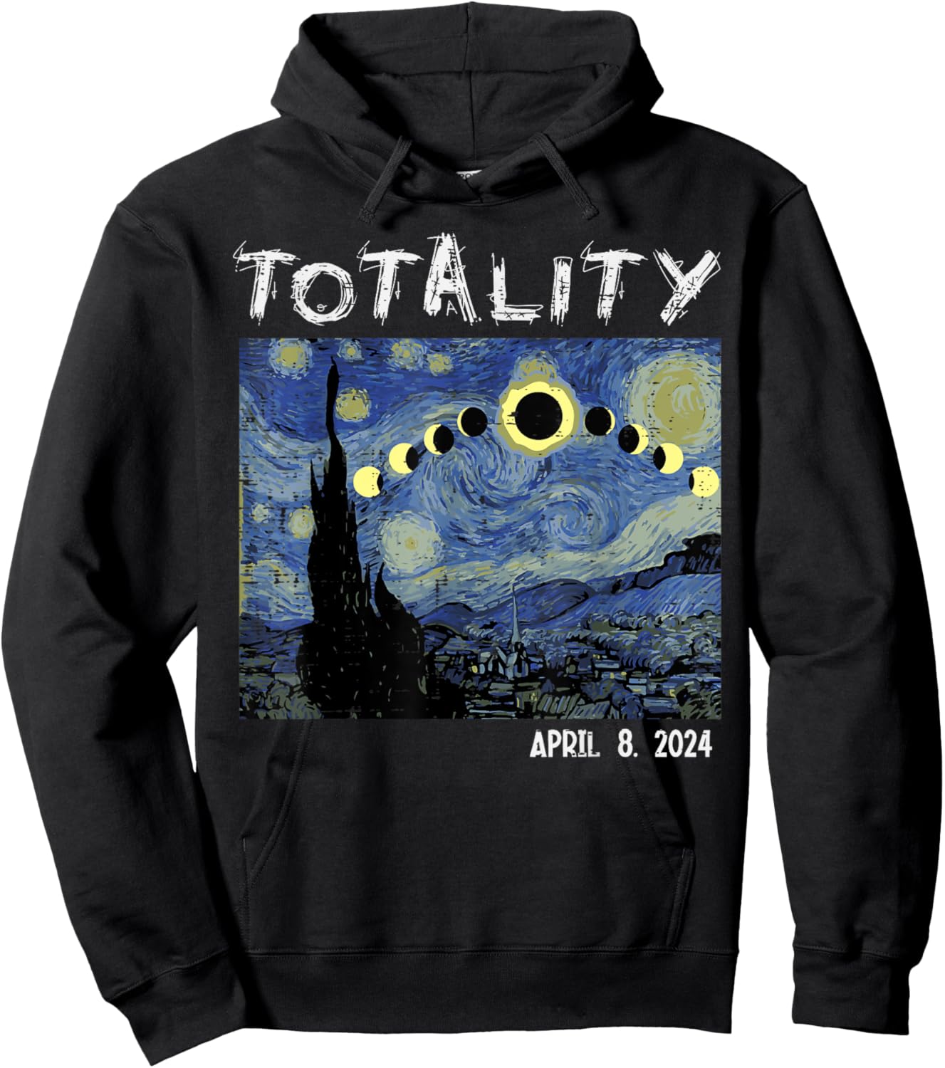 Art Solar Eclipse 2024 Totality April 8 Men Women Kids Hoodie - Hoodie | Black