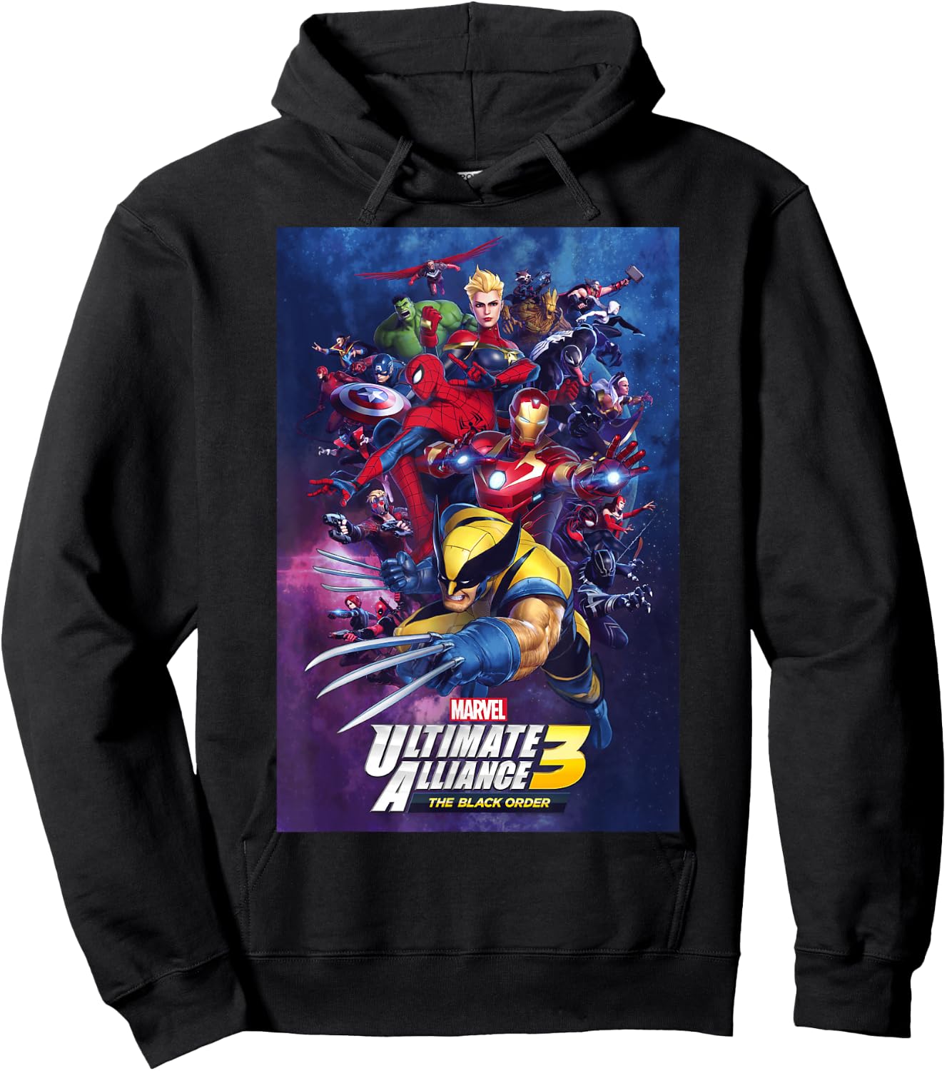 MARVEL ULTIMATE ALLIANCE 3: THE BLACK ORDER Poster Hoodie - Hoodie | Black