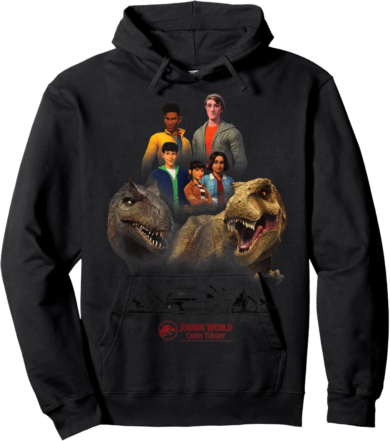 Jurassic World: Chaos Theory Nublar 5 T-Rex Hoodie - Hoodie | Black