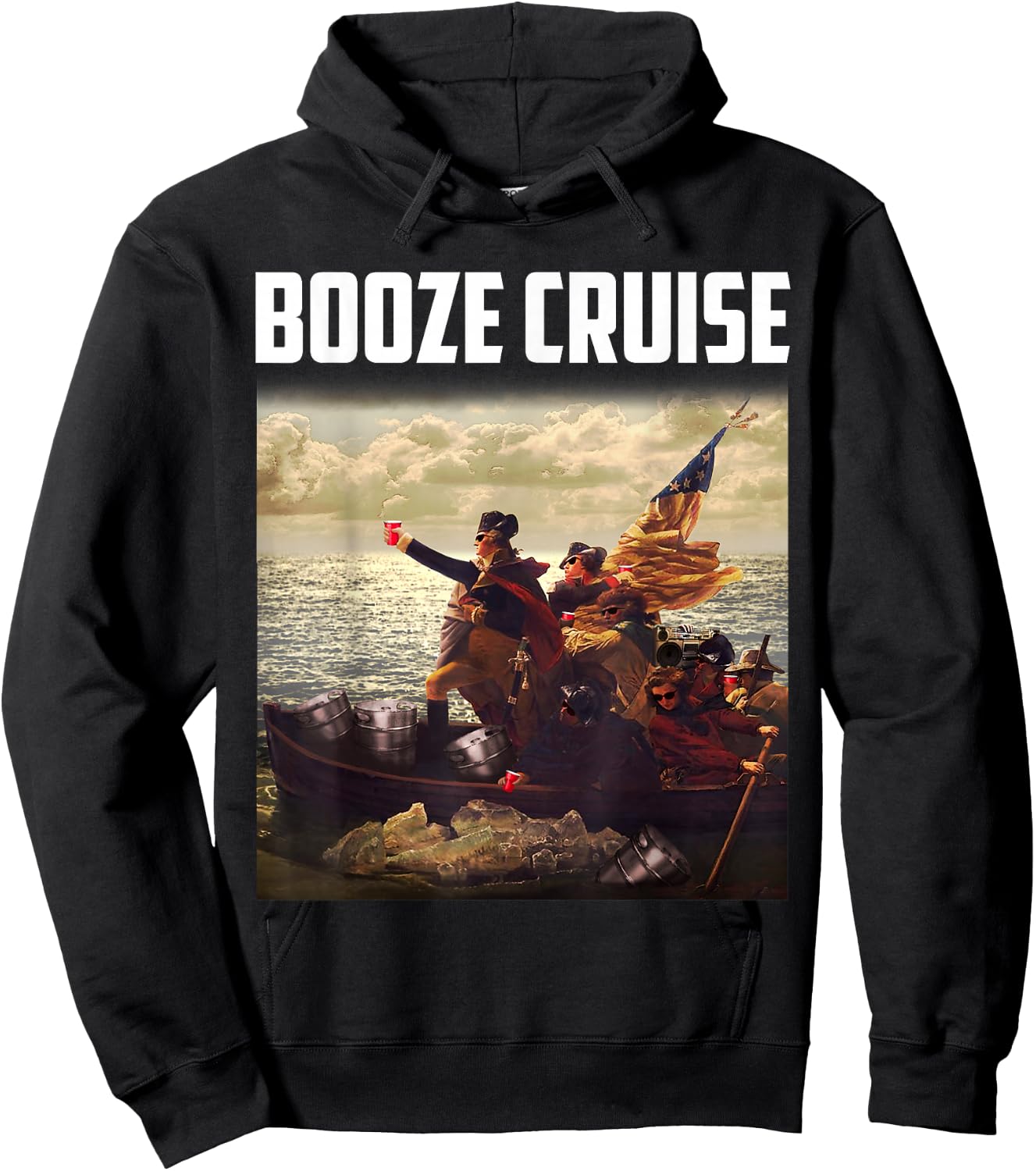 Political Party Booze Cruise Shades & Red Cups Hoodie - Hoodie | Black