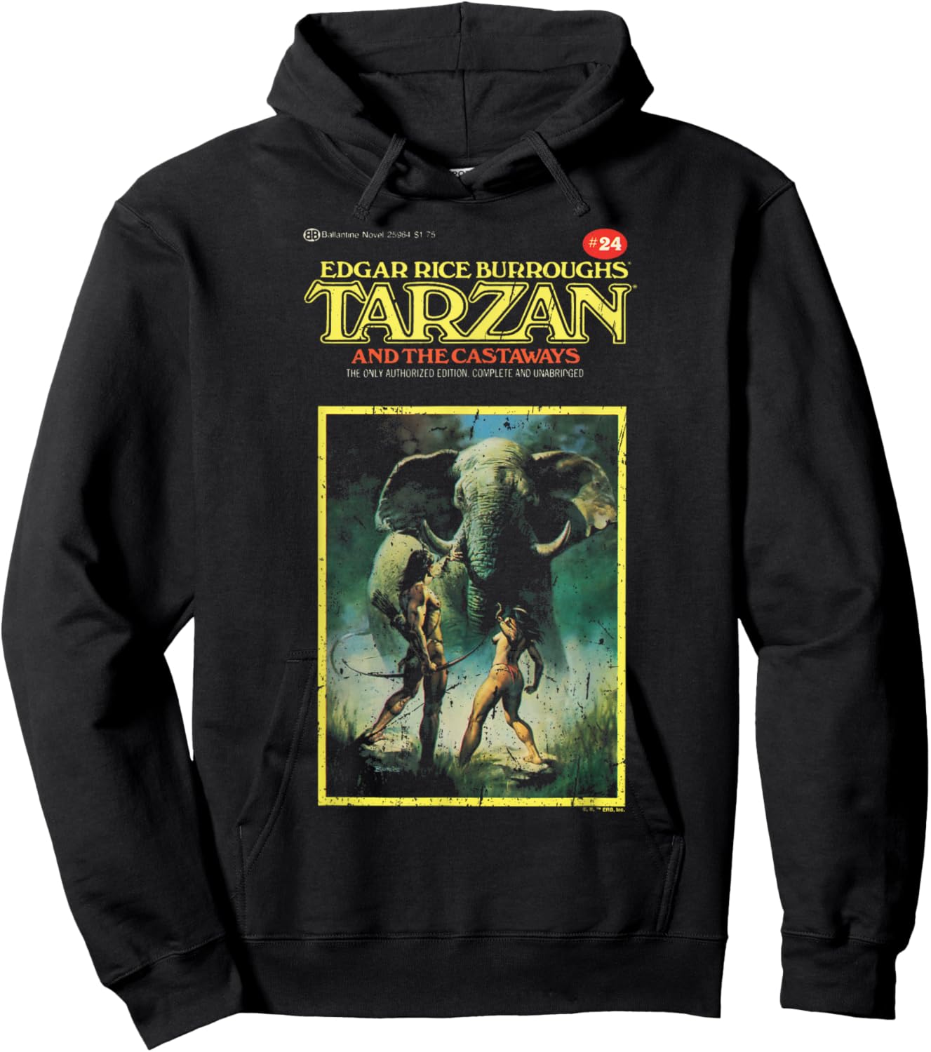 Tarzan And The Castaways Book Cover Art Hoodie - Hoodie | Black