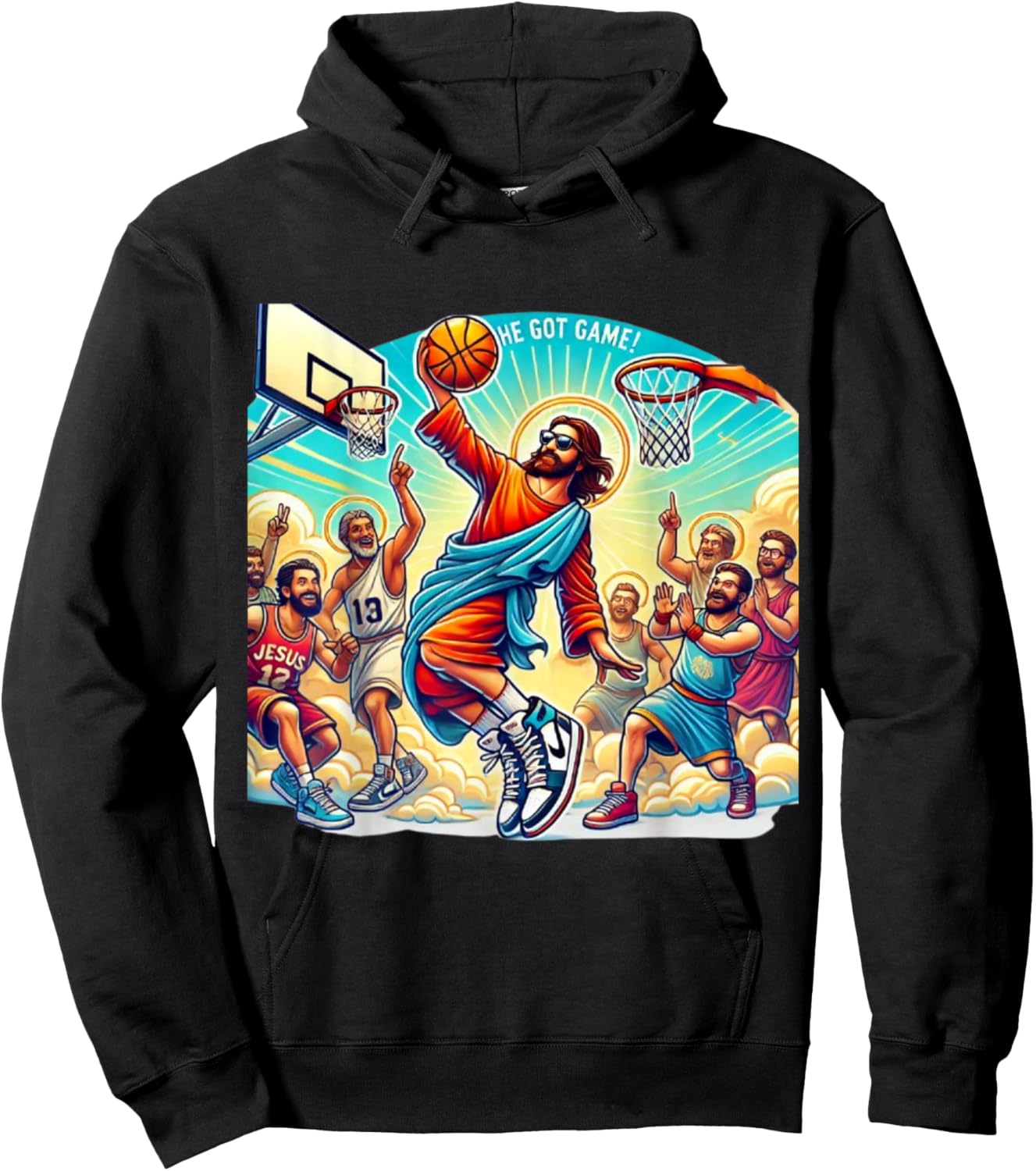 Ballin with the Messiah Join the Jesus Basketball Community Hoodie - Hoodie | Black